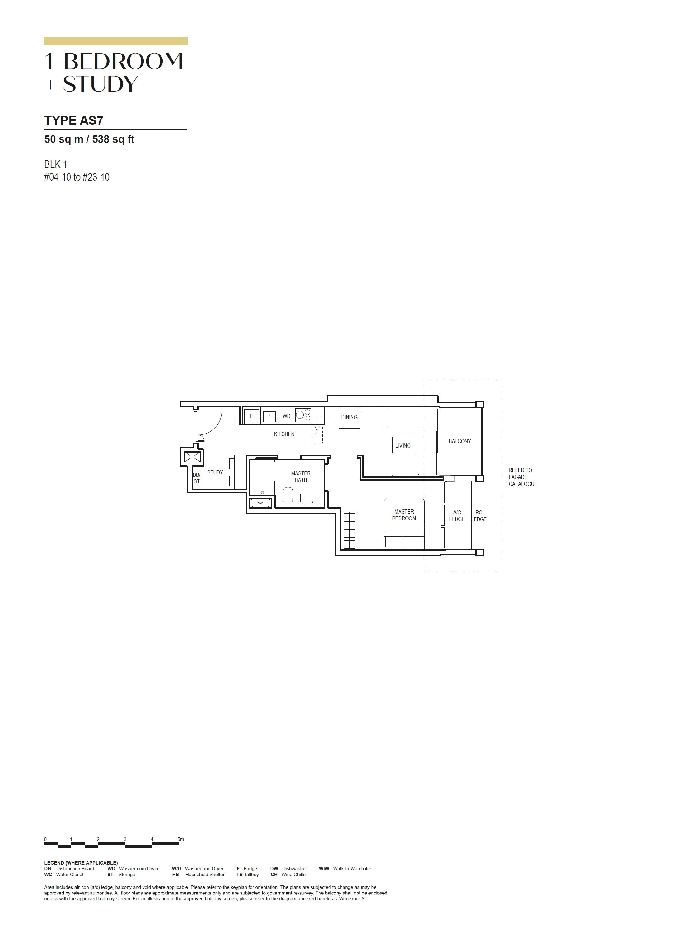 Canninghill Piers 1-BEDROOM + STUDY AS7 floor plan