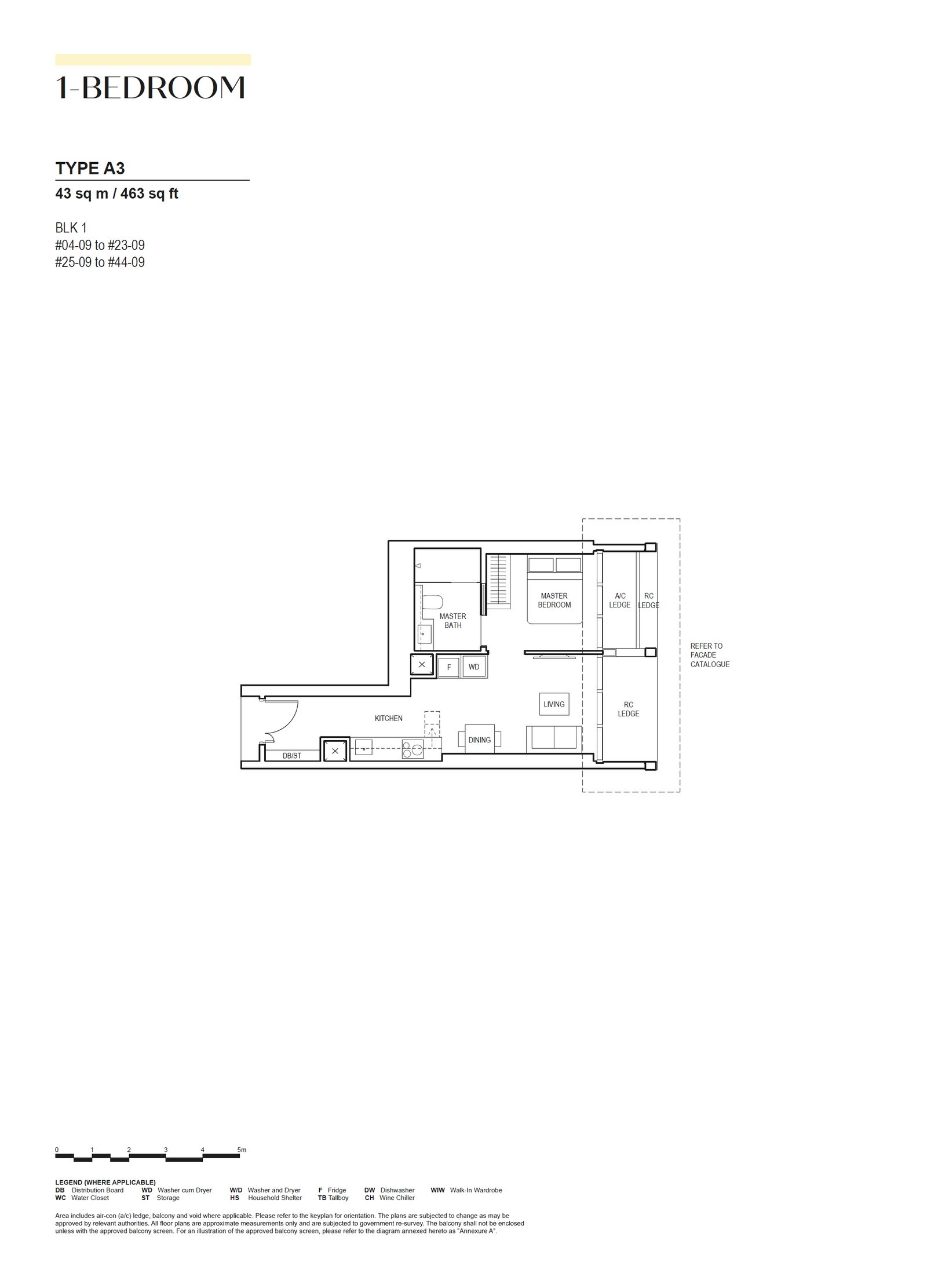 Canninghill Piers floor plan A3 — 1-BEDROOM