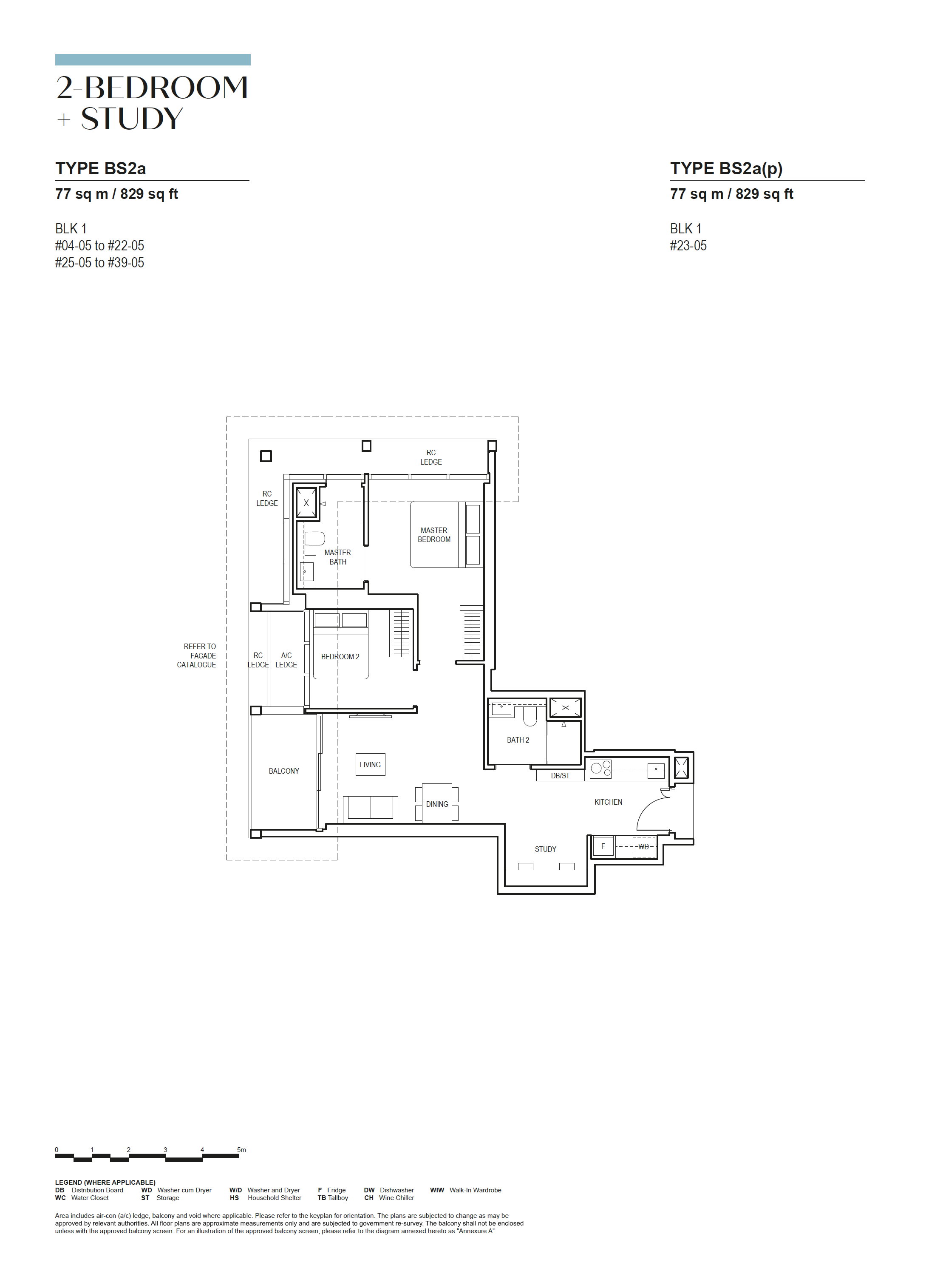 Canninghill Piers 2-BEDROOM + STUDY BS2a(p) floor plan