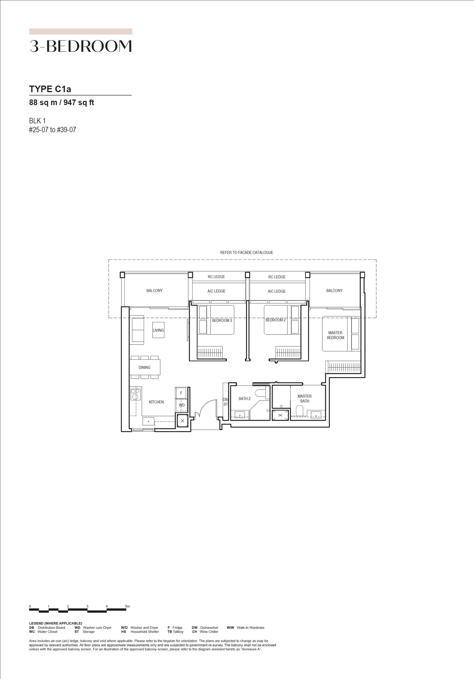 Canninghill Piers 3-BEDROOM C1a floor plan