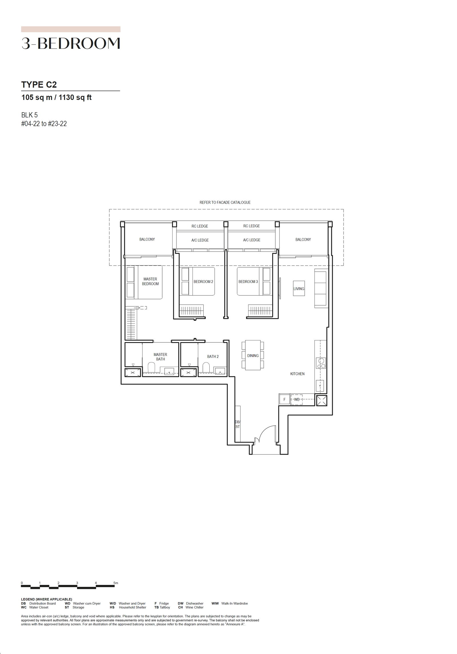 Canninghill Piers 3-BEDROOM C2 floor plan