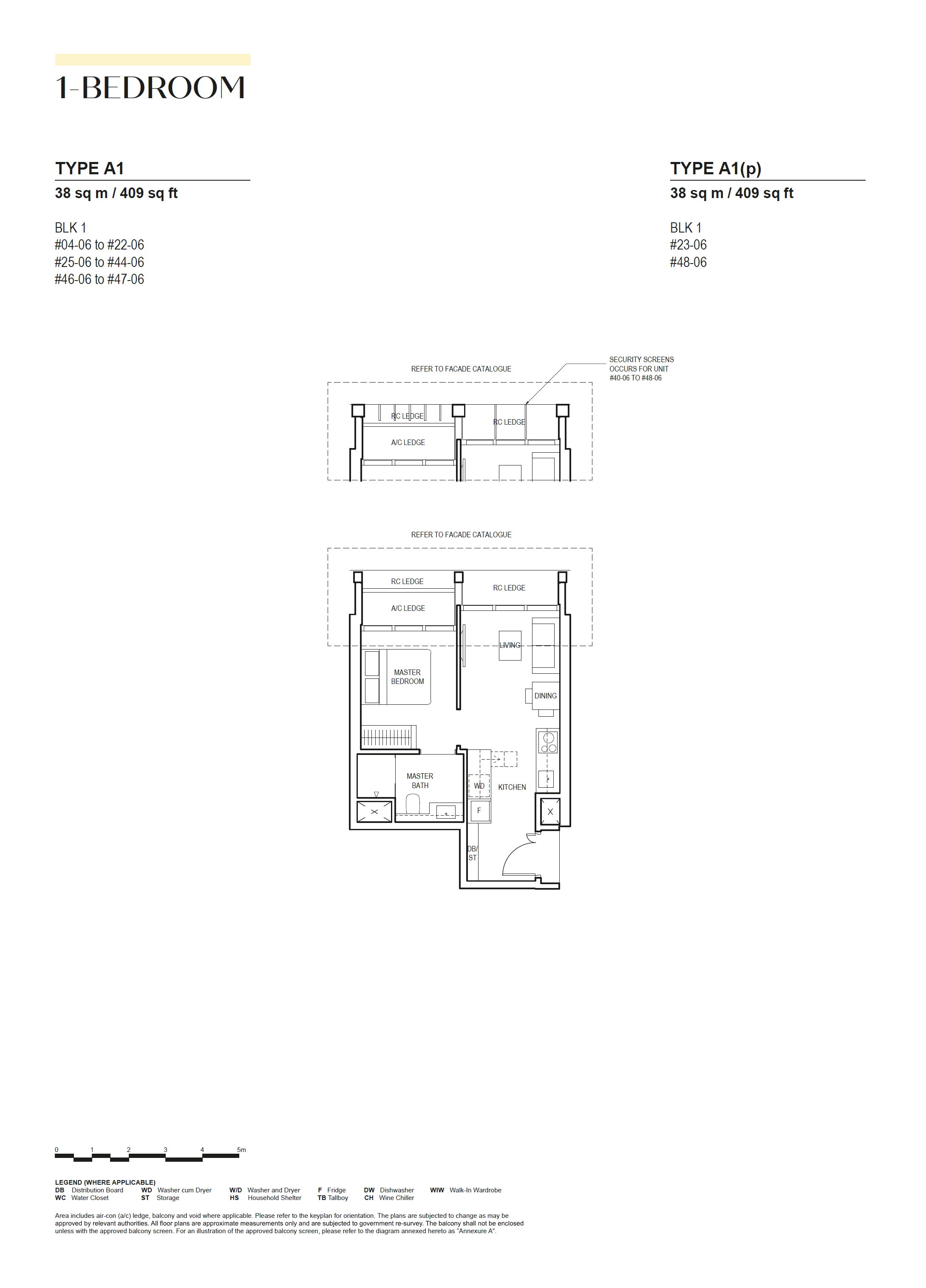 Canninghill Piers floor plan A1(p) — 1-BEDROOM
