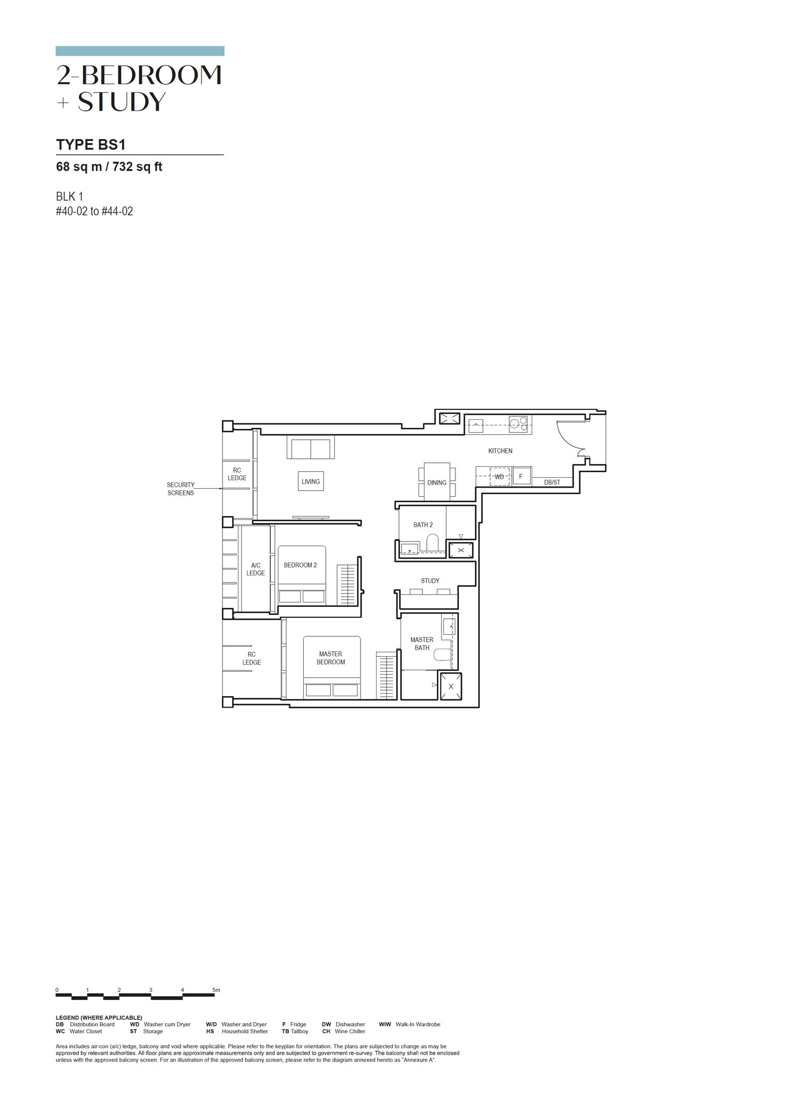 Canninghill Piers 2-BEDROOM + STUDY BS1 floor plan