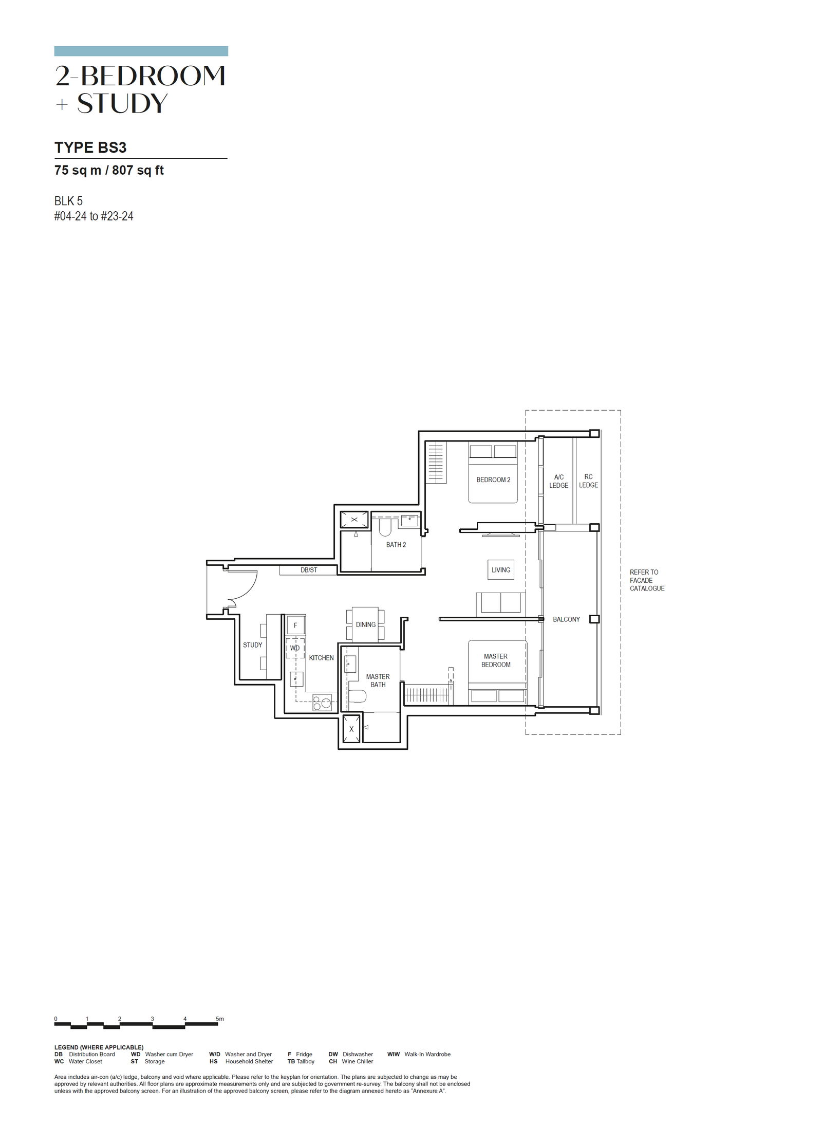 Canninghill Piers 2-BEDROOM + STUDY BS3 floor plan