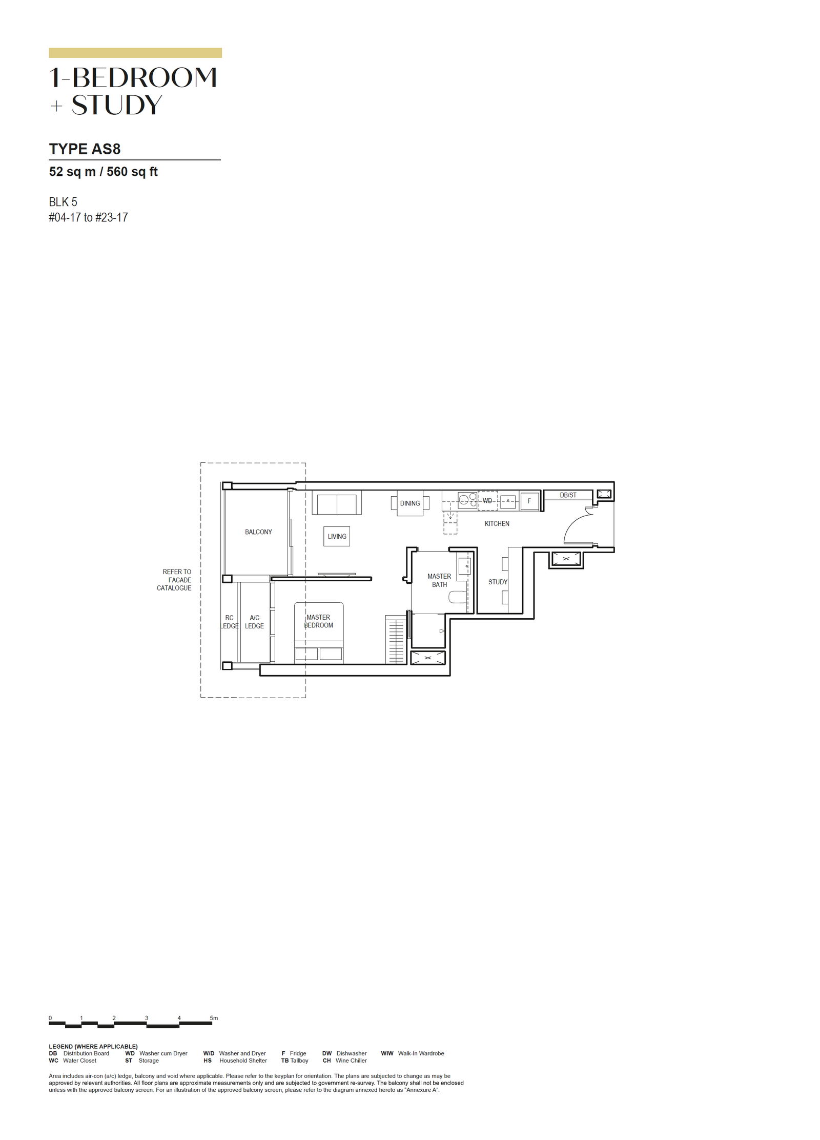 Canninghill Piers 1-BEDROOM + STUDY AS8 floor plan