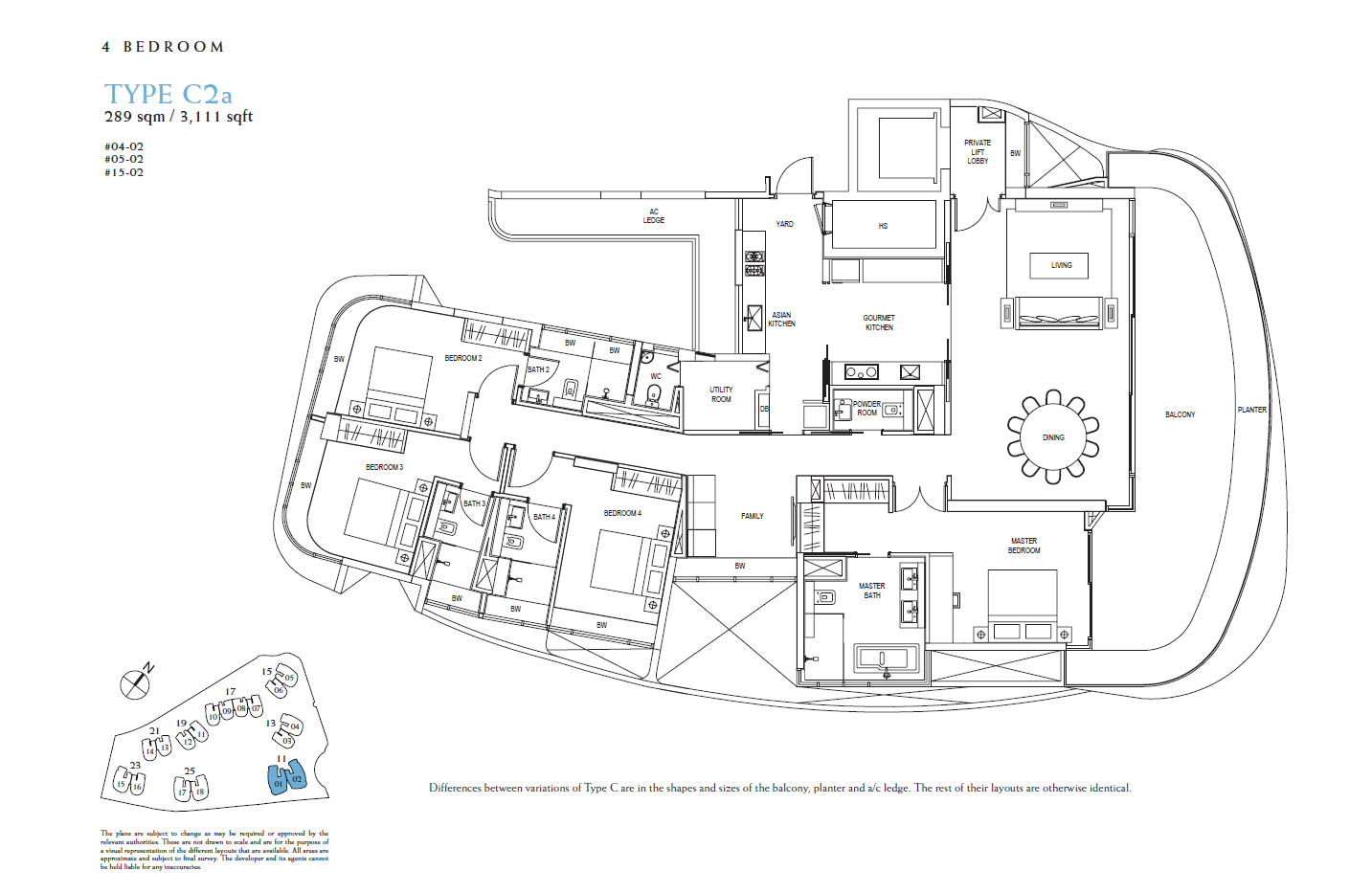 Cape Royale 4BR C2a floor plan