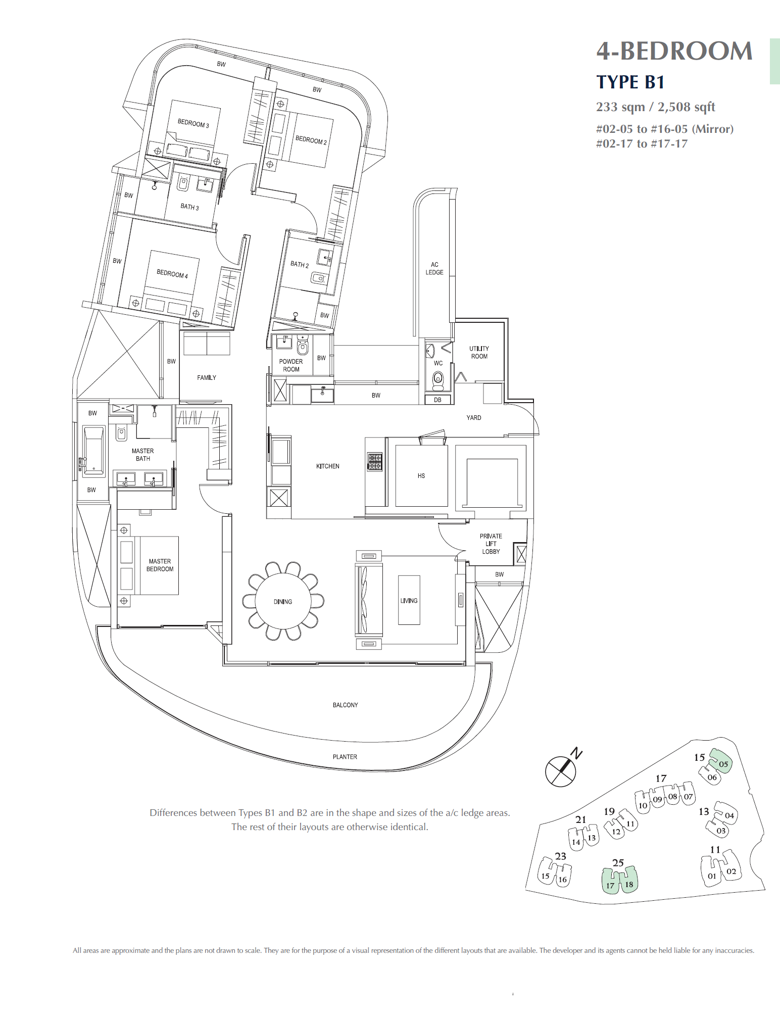 Cape Royale 4BR B1 floor plan