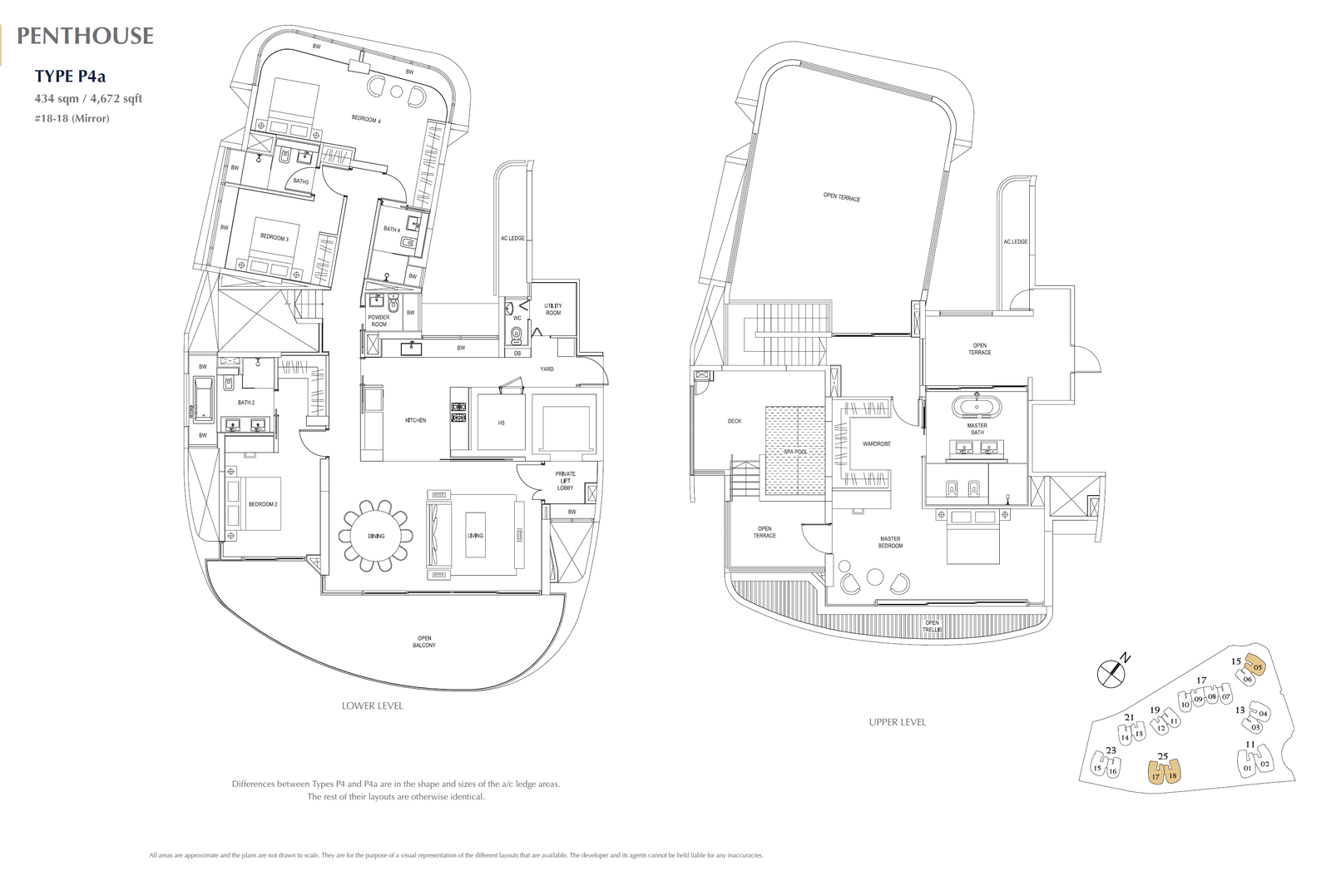 Cape Royale Penthouse (4BR) P4a floor plan