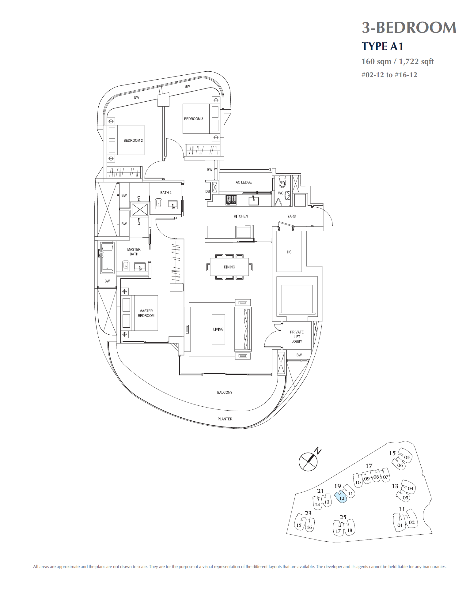 Cape Royale 3BR A1 floor plan