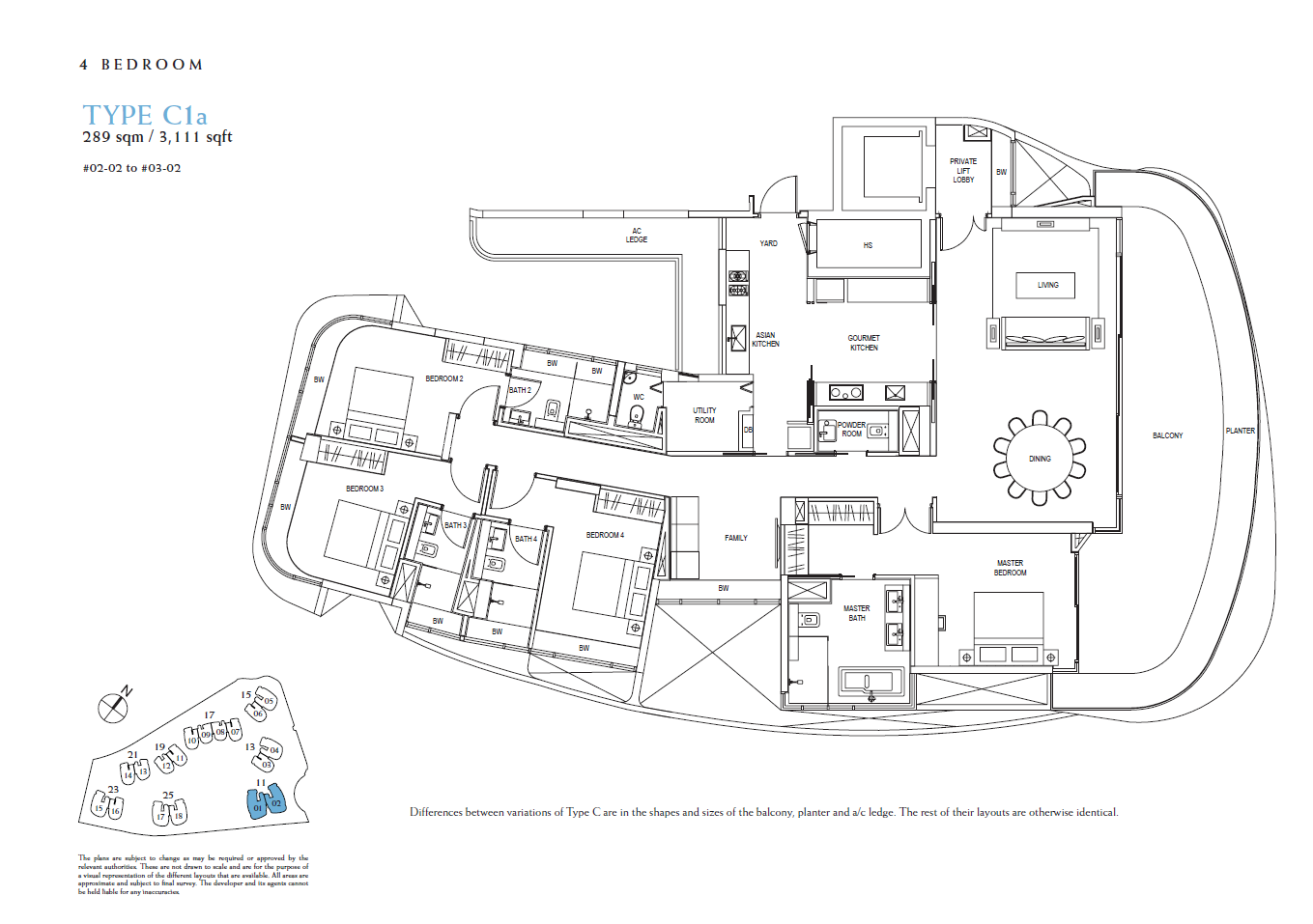 Cape Royale 4BR C1a floor plan