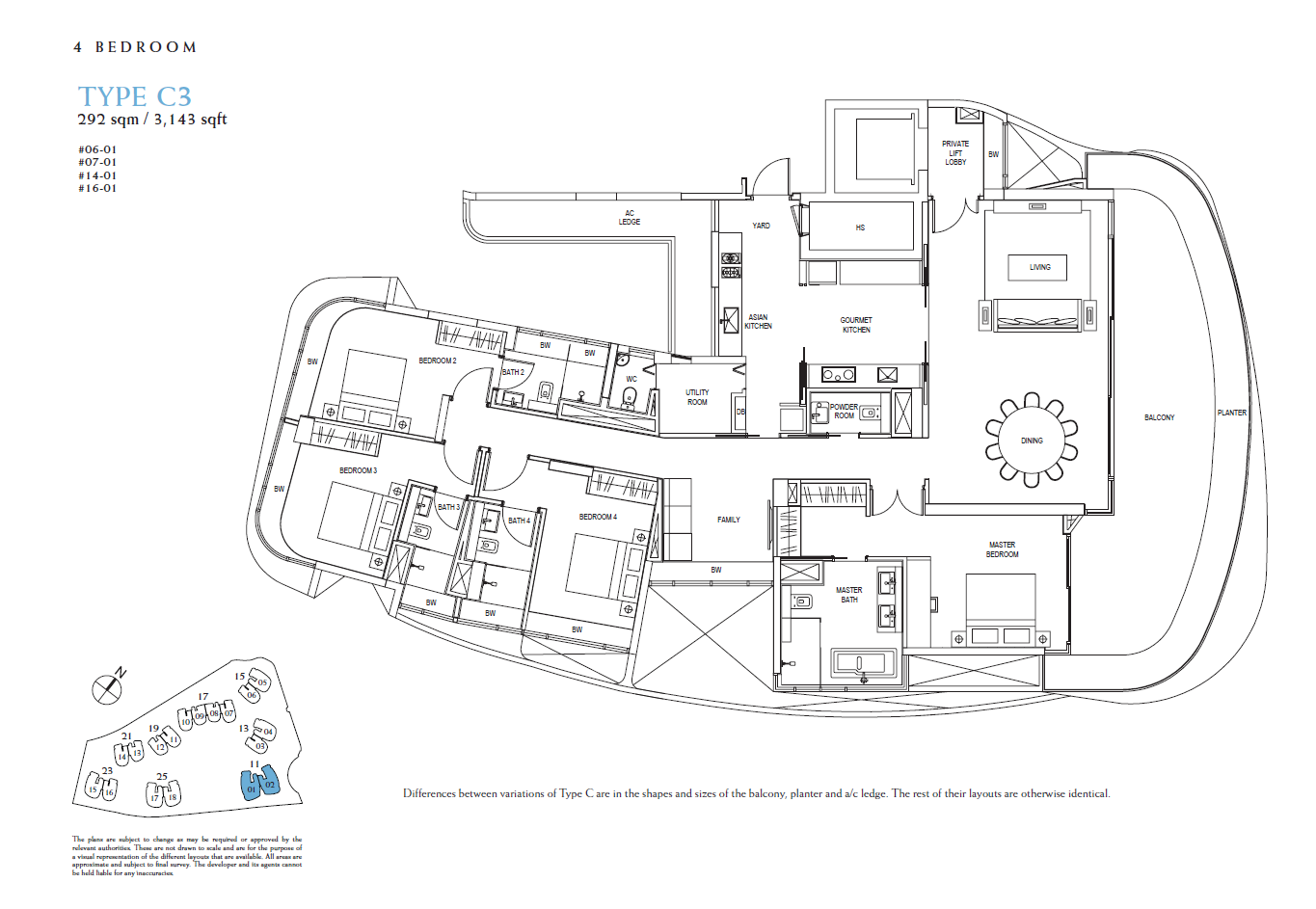 Cape Royale 4BR C3 floor plan