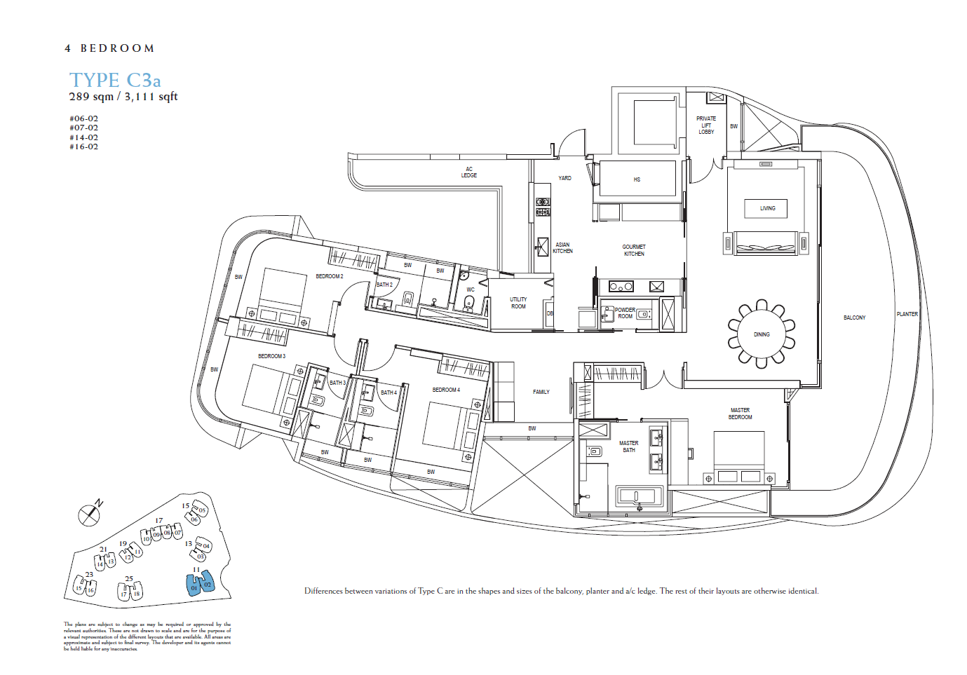 Cape Royale 4BR C3a floor plan