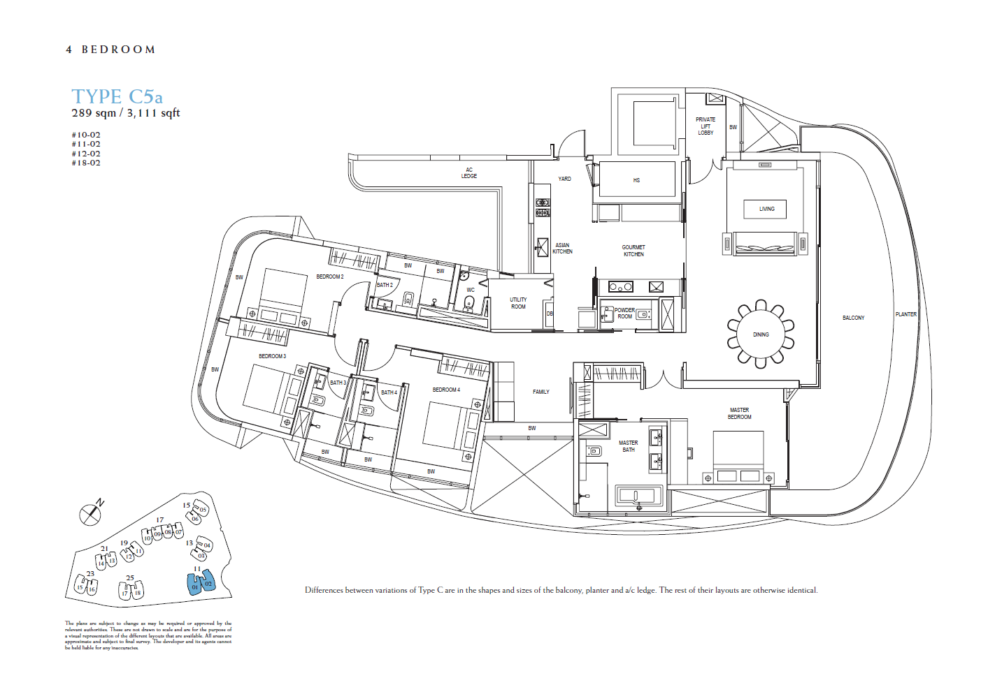Cape Royale 4BR C5a floor plan