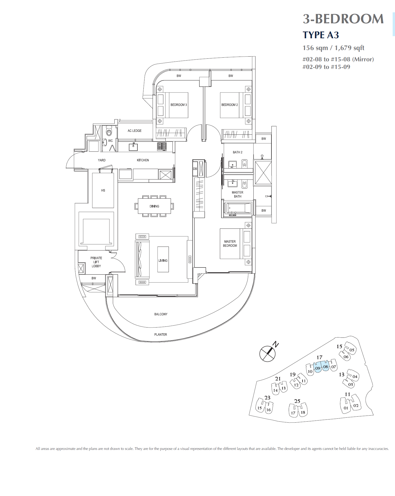 Cape Royale 3BR A3 floor plan