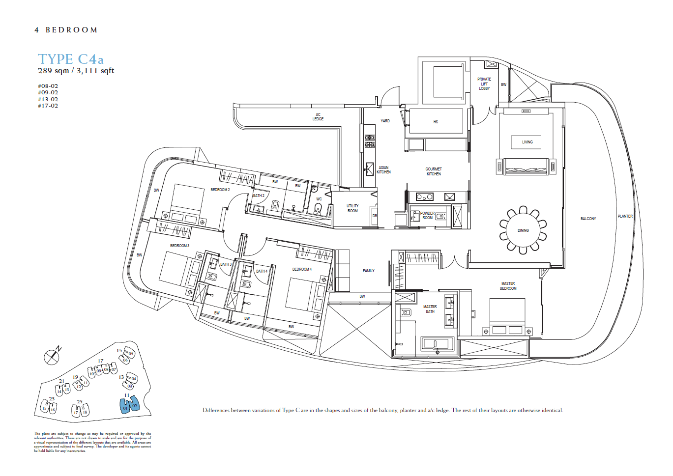 Cape Royale 4BR C4a floor plan
