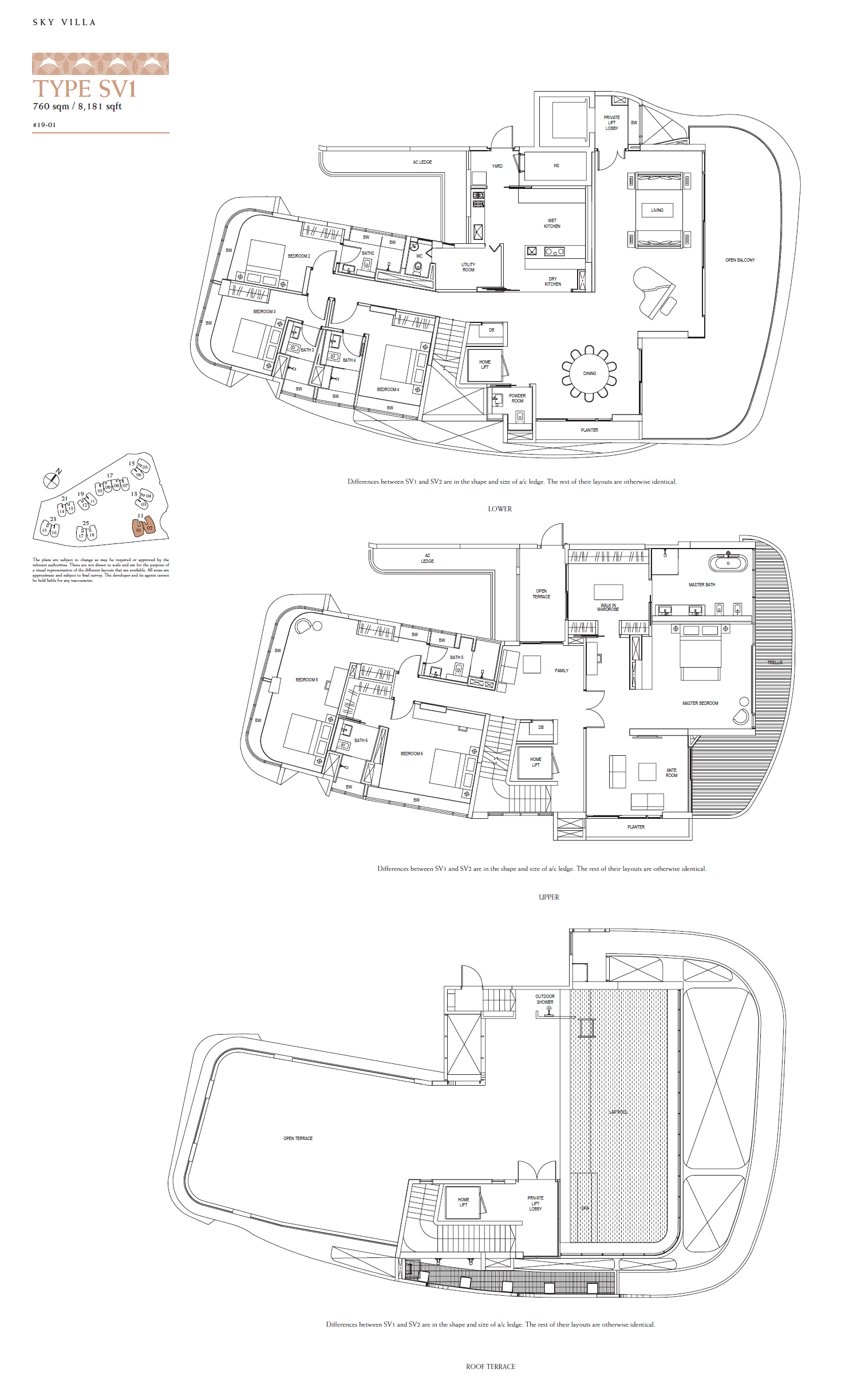 Cape Royale Sky Villa SV1 floor plan