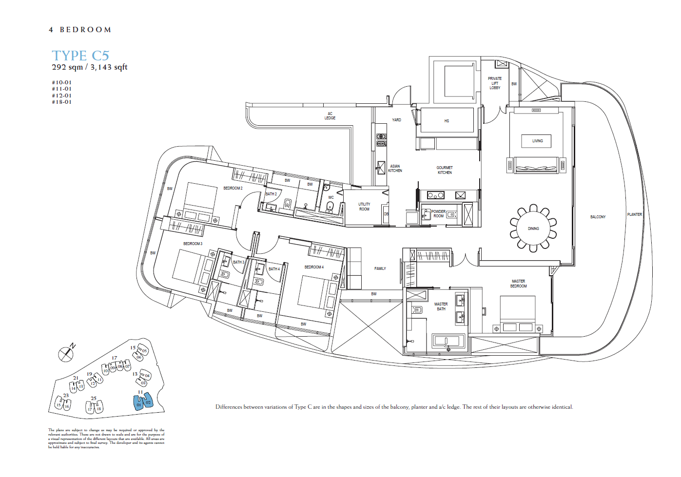 Cape Royale 4BR C5 floor plan