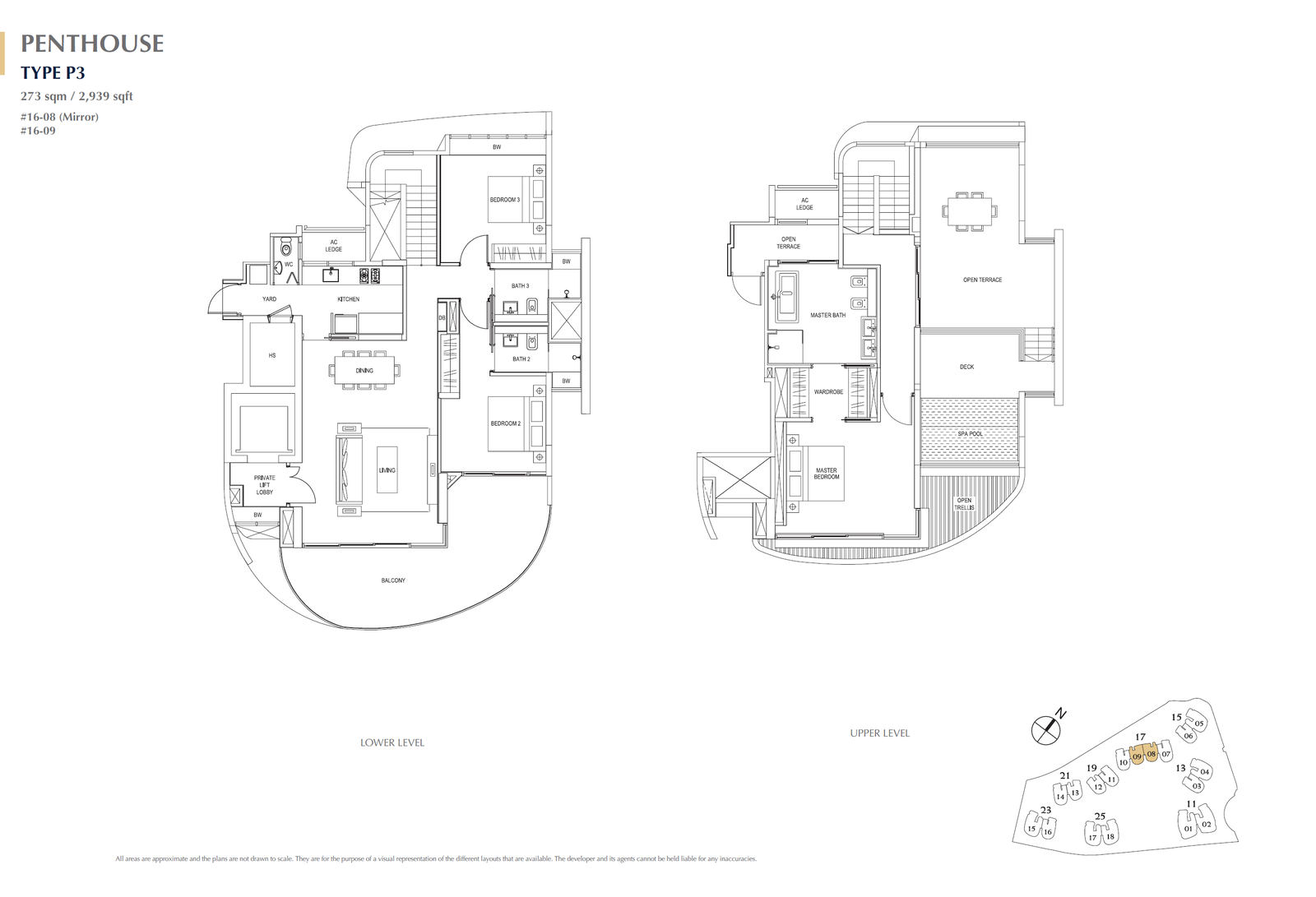Cape Royale Penthouse (3BR) P3 floor plan