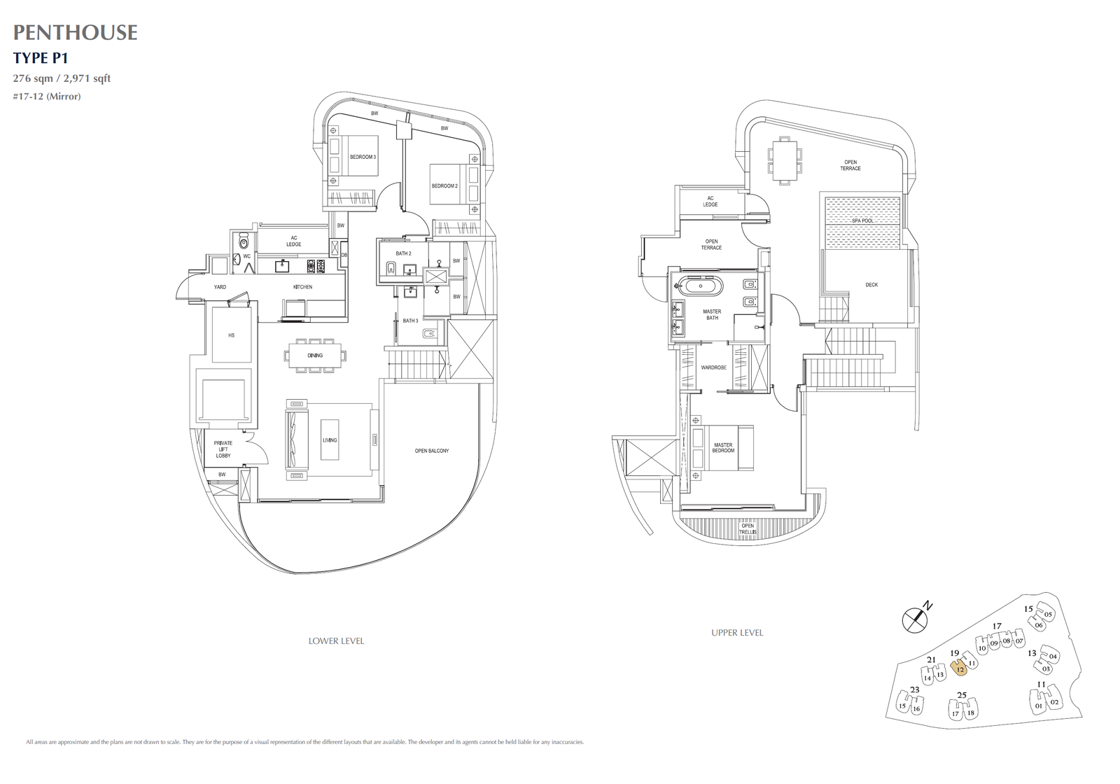 Cape Royale Penthouse (3BR) P1 floor plan