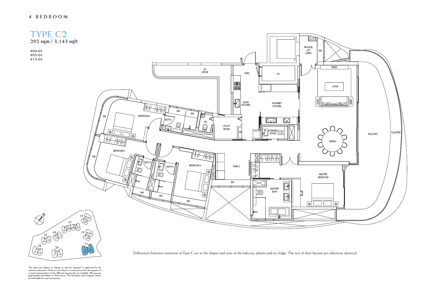 Cape Royale 4BR C2 floor plan