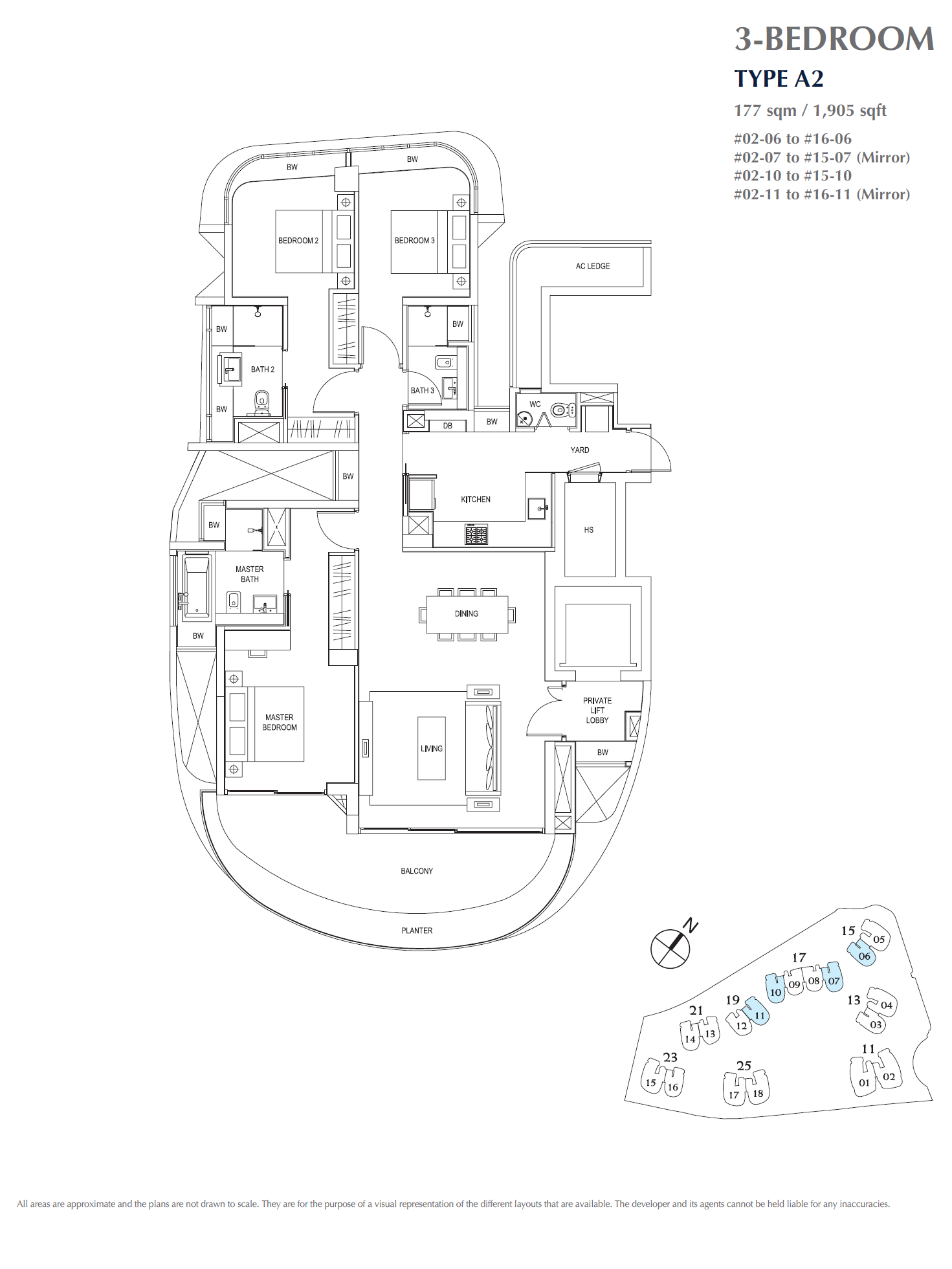 Cape Royale 3BR A2 floor plan