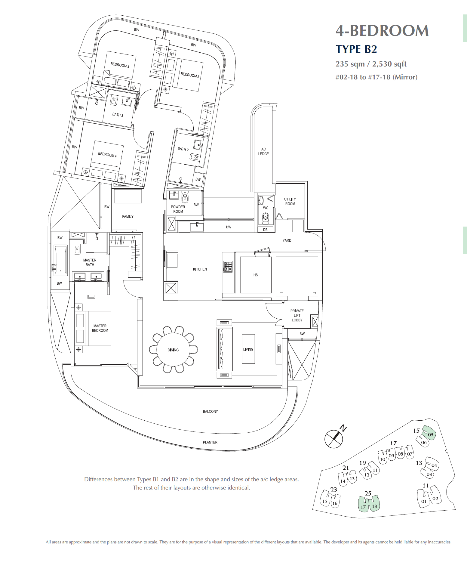 Cape Royale 4BR B2 floor plan