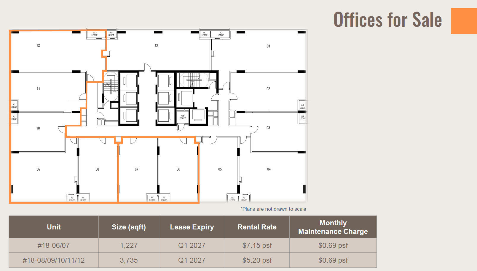 Centrium Square Office Level 1806 floor plan