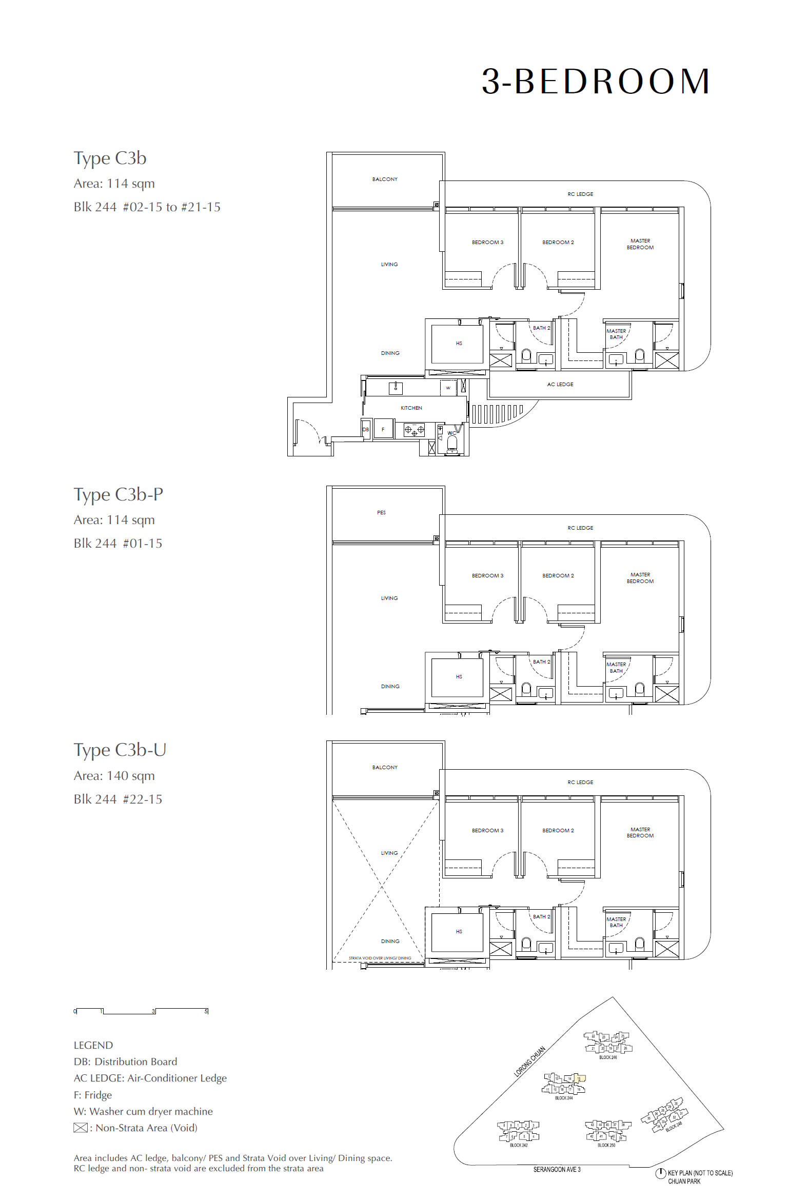 Chuan Park 3 Bedroom C3b-U floor plan