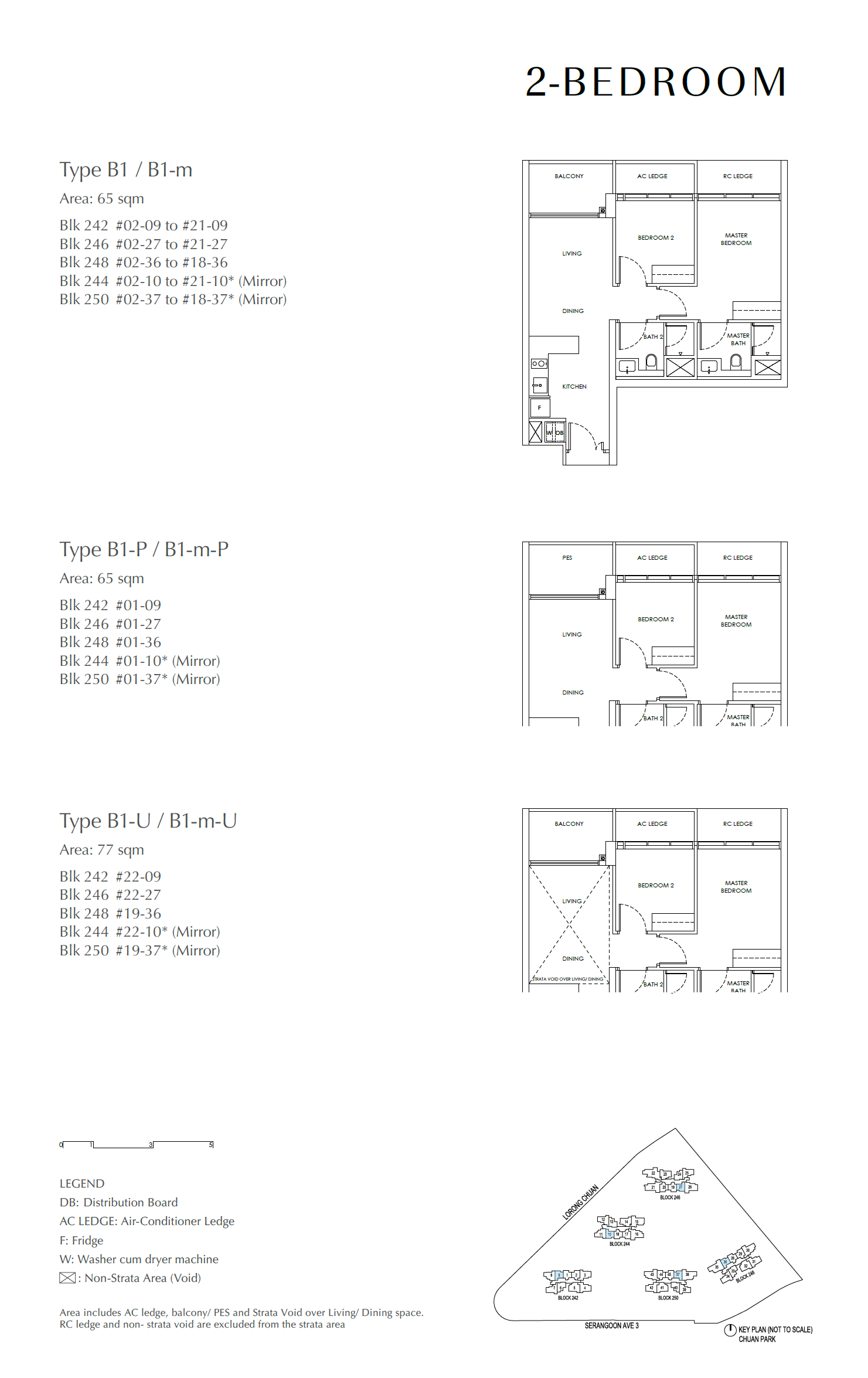 Chuan Park floor plan B1-m-U — 2 Bedroom