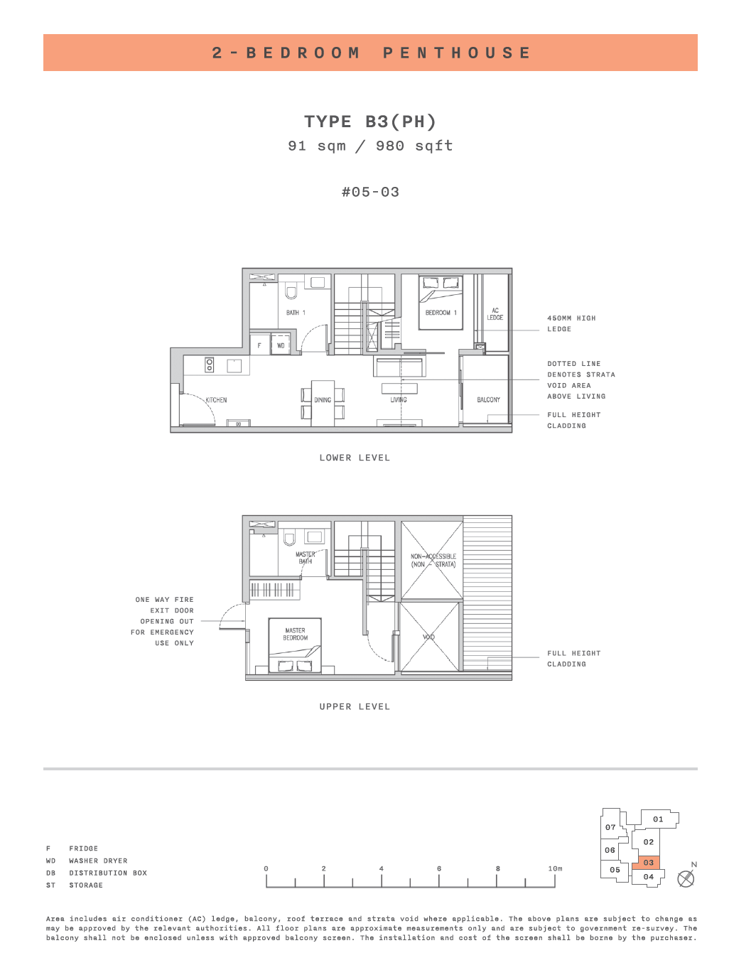 Claydence 2 BEDROOM PENTHOUSE B3(PH) floor plan
