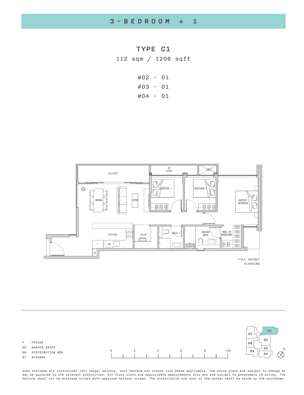 Claydence 3 BEDROOM+1 C1 floor plan