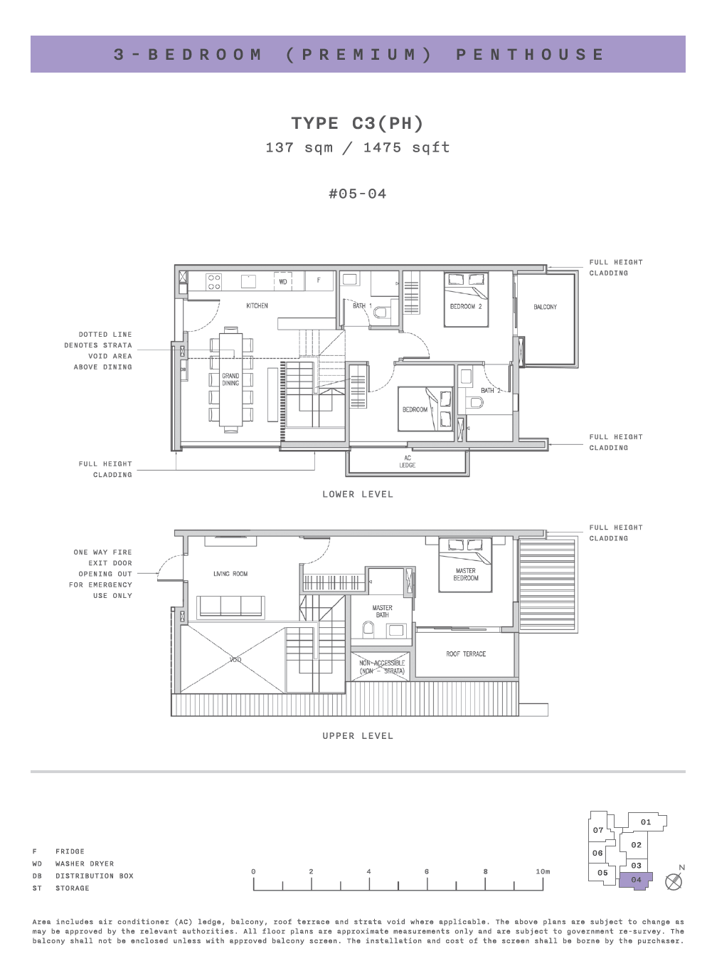 Claydence 3 BEDROOM (PREMIUM) PENTHOUSE C3(PH) floor plan