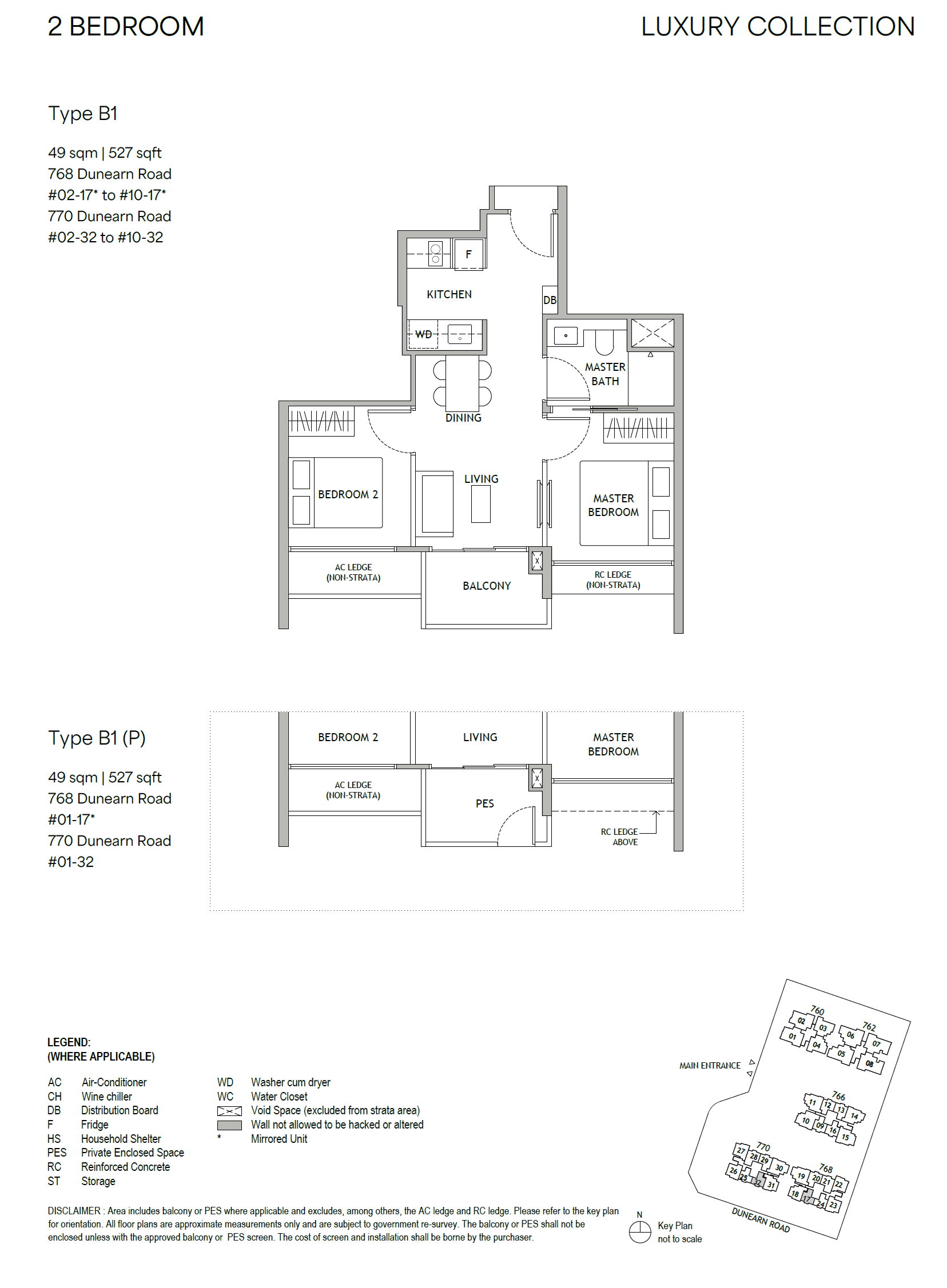 Dunearn House . floor plan B1(P) — 2 Bedroom