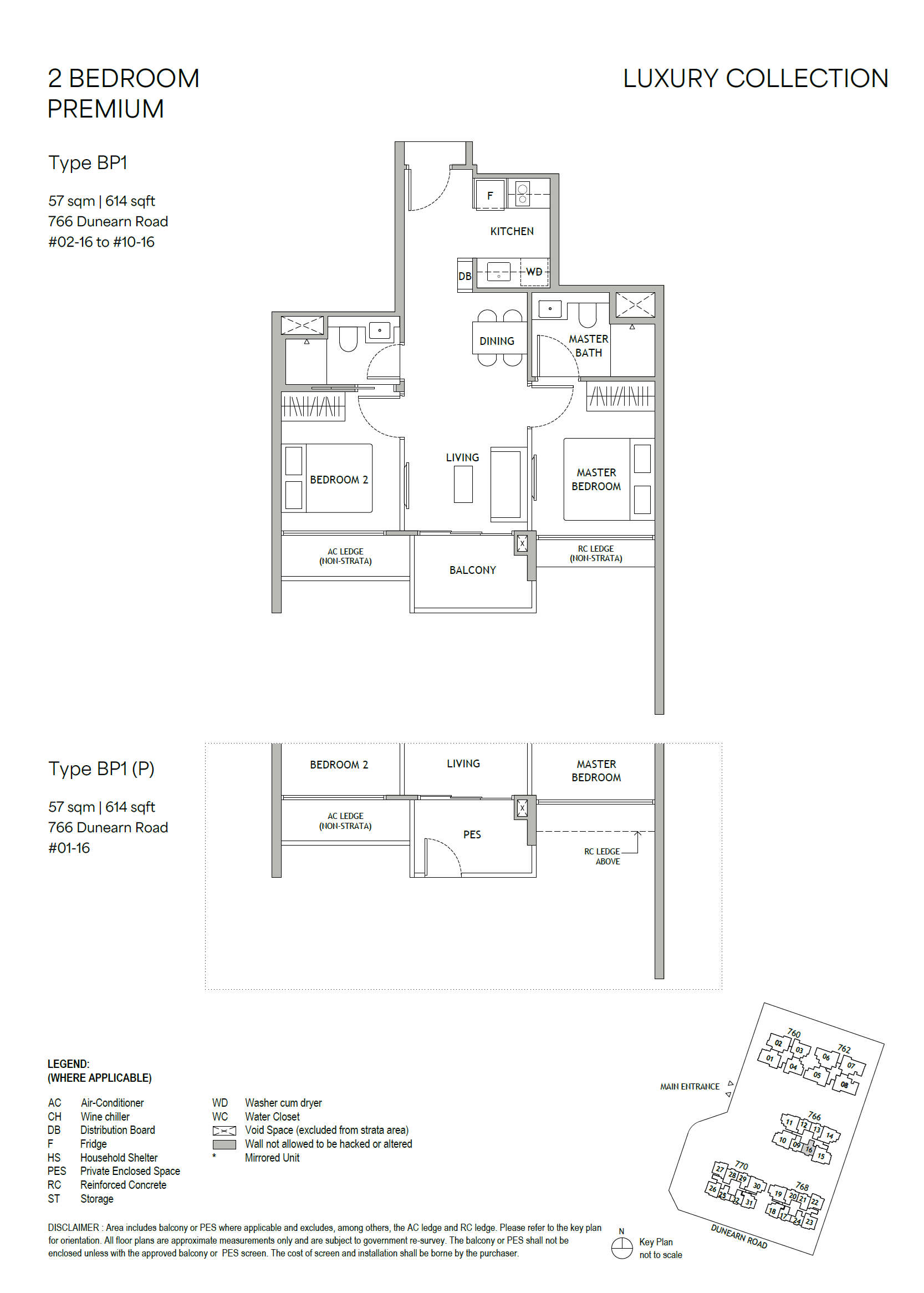 Dunearn House . floor plan BP1(P) — 2 Bedroom Premium