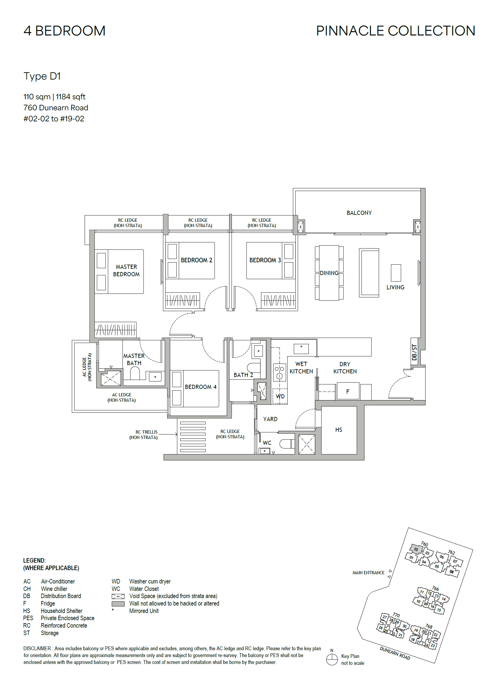 Dunearn House . floor plan D1 — 4 Bedroom