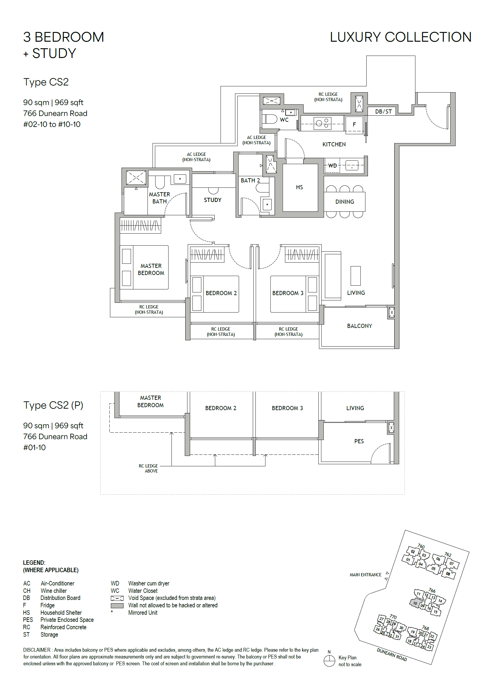 Dunearn House . floor plan CS2 — 3 Bedroom + Study