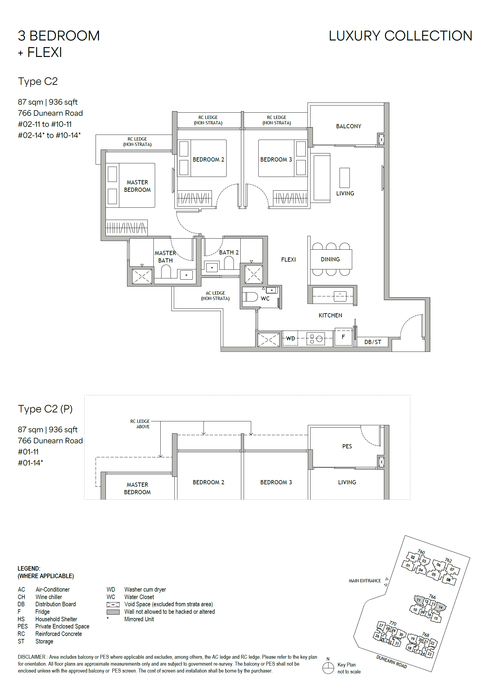 Dunearn House . floor plan C2 — 3 Bedroom + Flexi