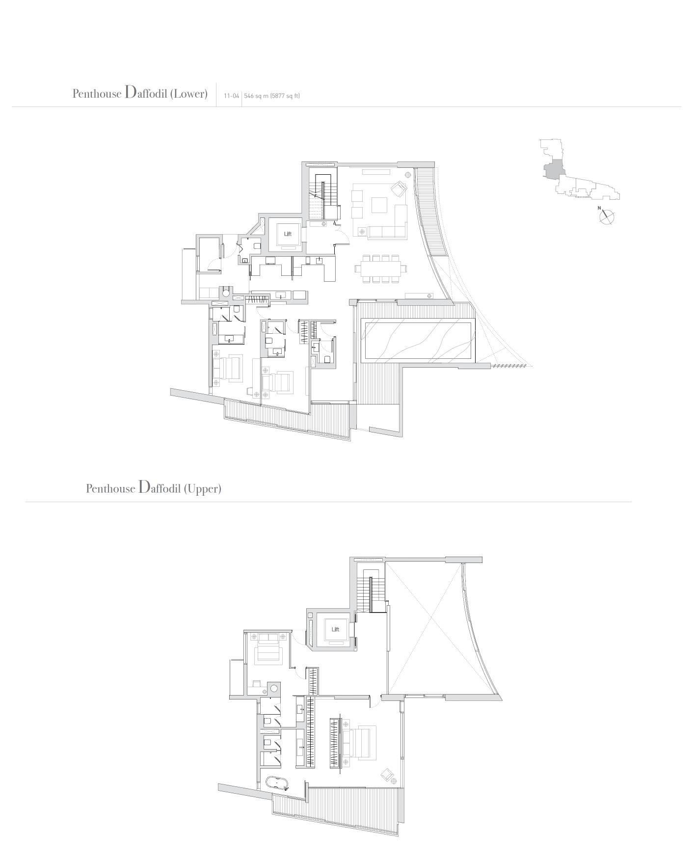 Eden Residences Capitol floor plan Penthouse Daffodil — Daffodil