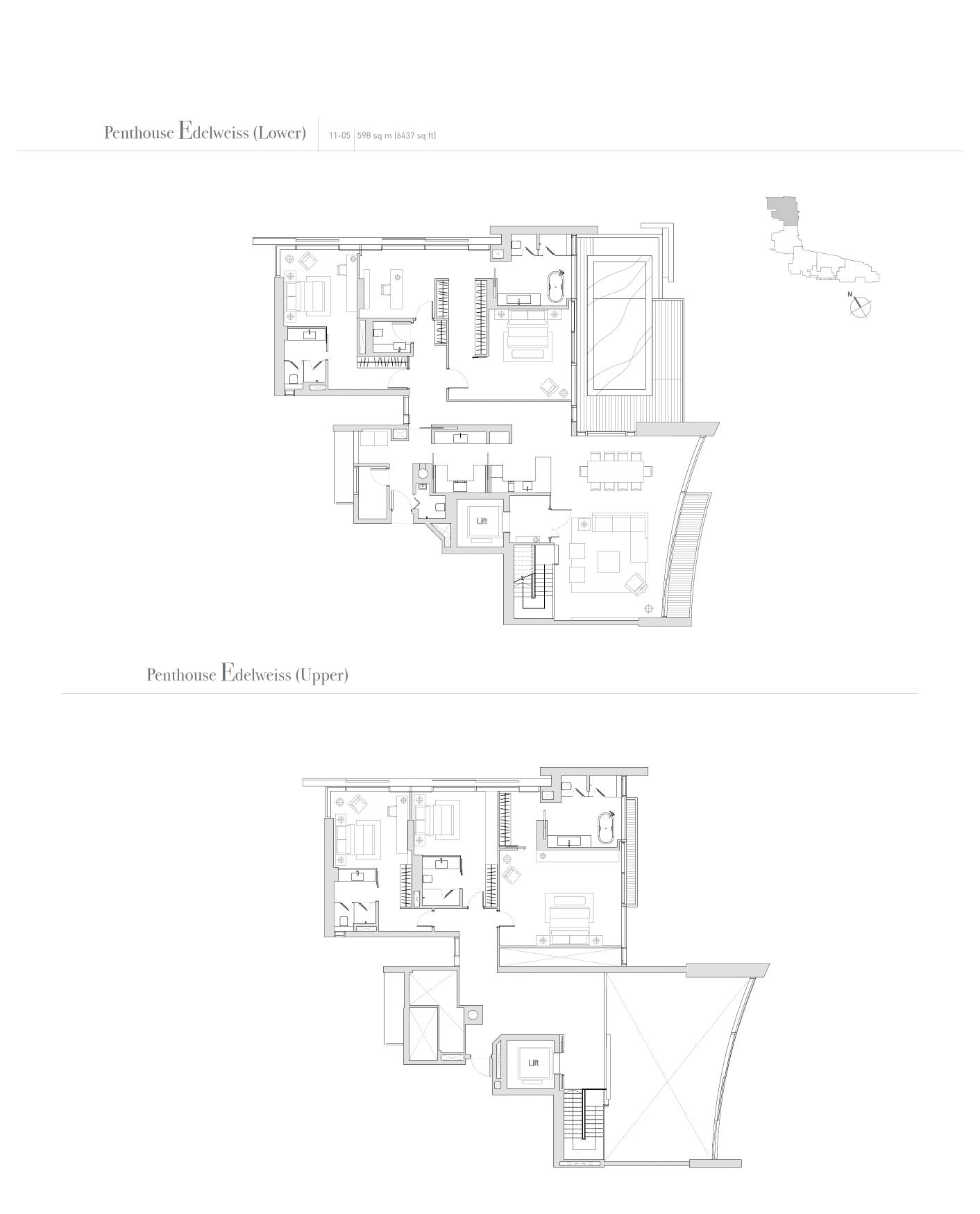Eden Residences Capitol floor plan Penthouse Edelweiss — Edelweiss