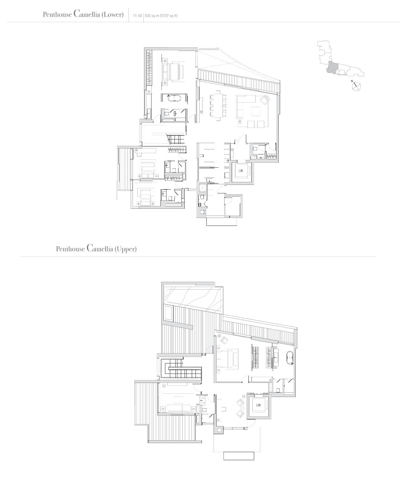 Eden Residences Capitol floor plan Penthouse Camellia — Camellia