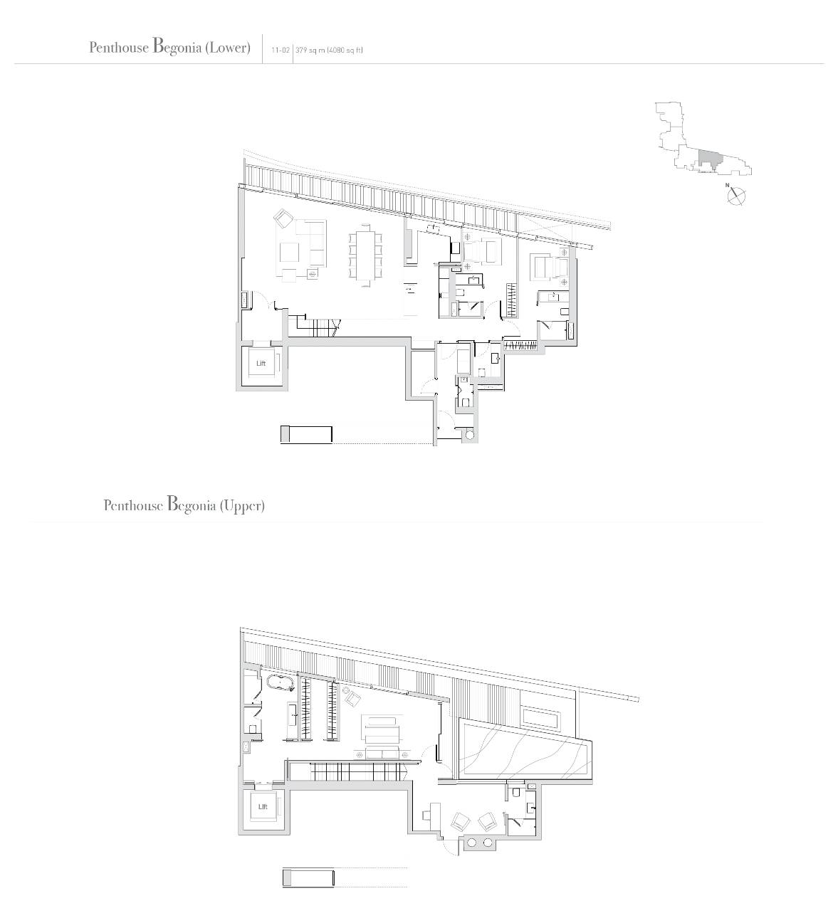 Eden Residences Capitol floor plan Penthouse Begonia — Begonia