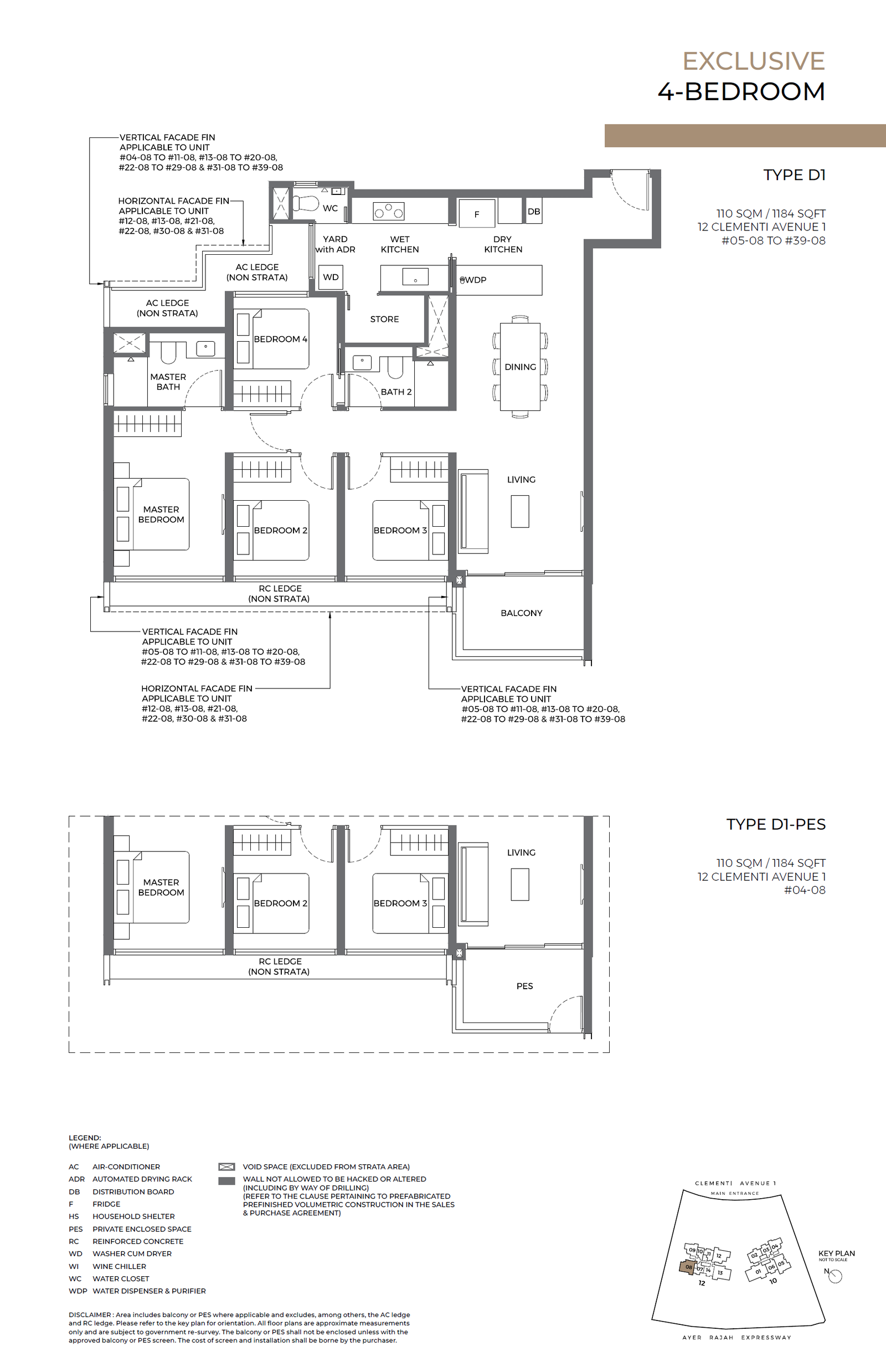 ELTA floor plan D1 — 4 BEDROOM