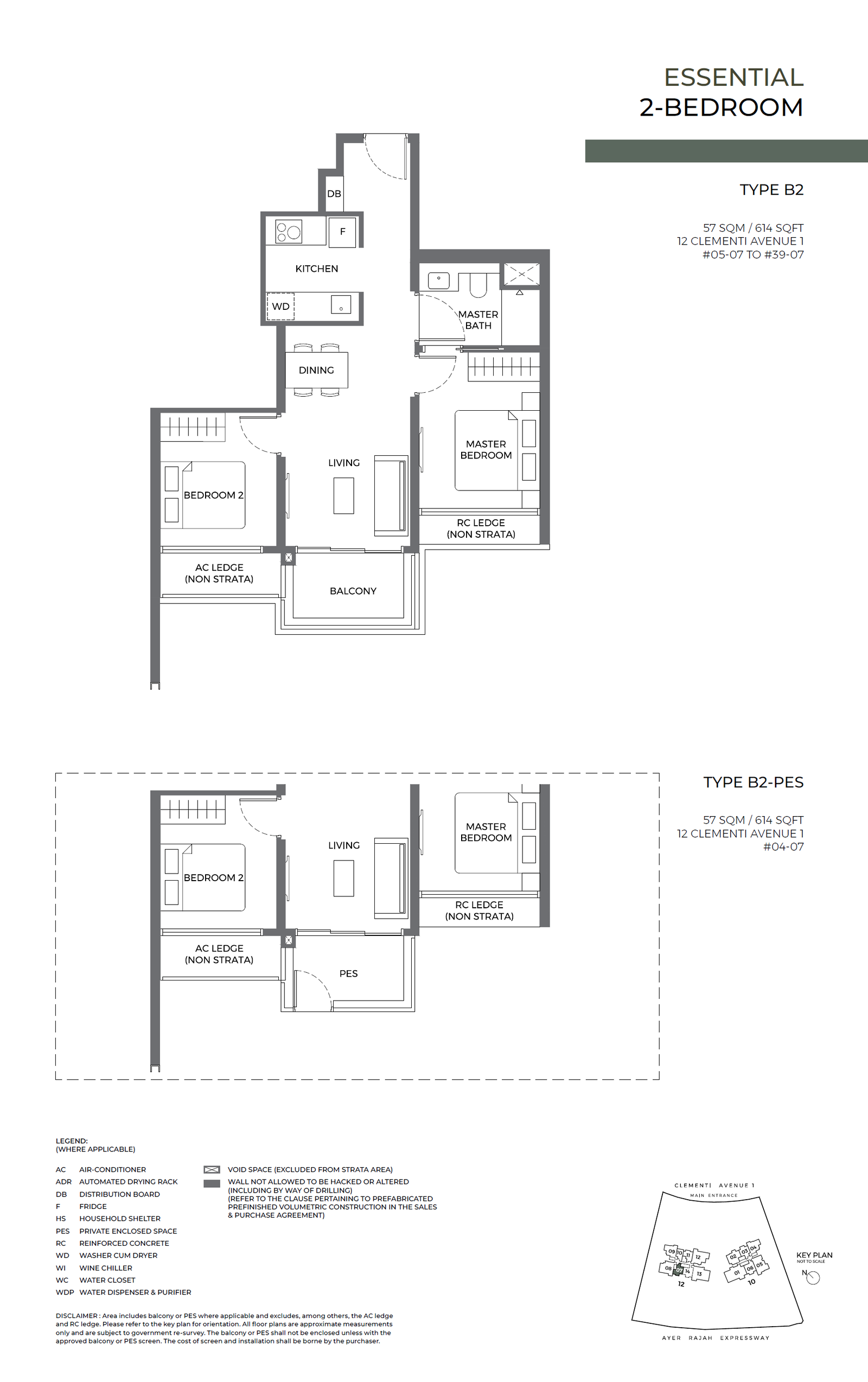 ELTA floor plan B2-PES — 2 BEDROOM