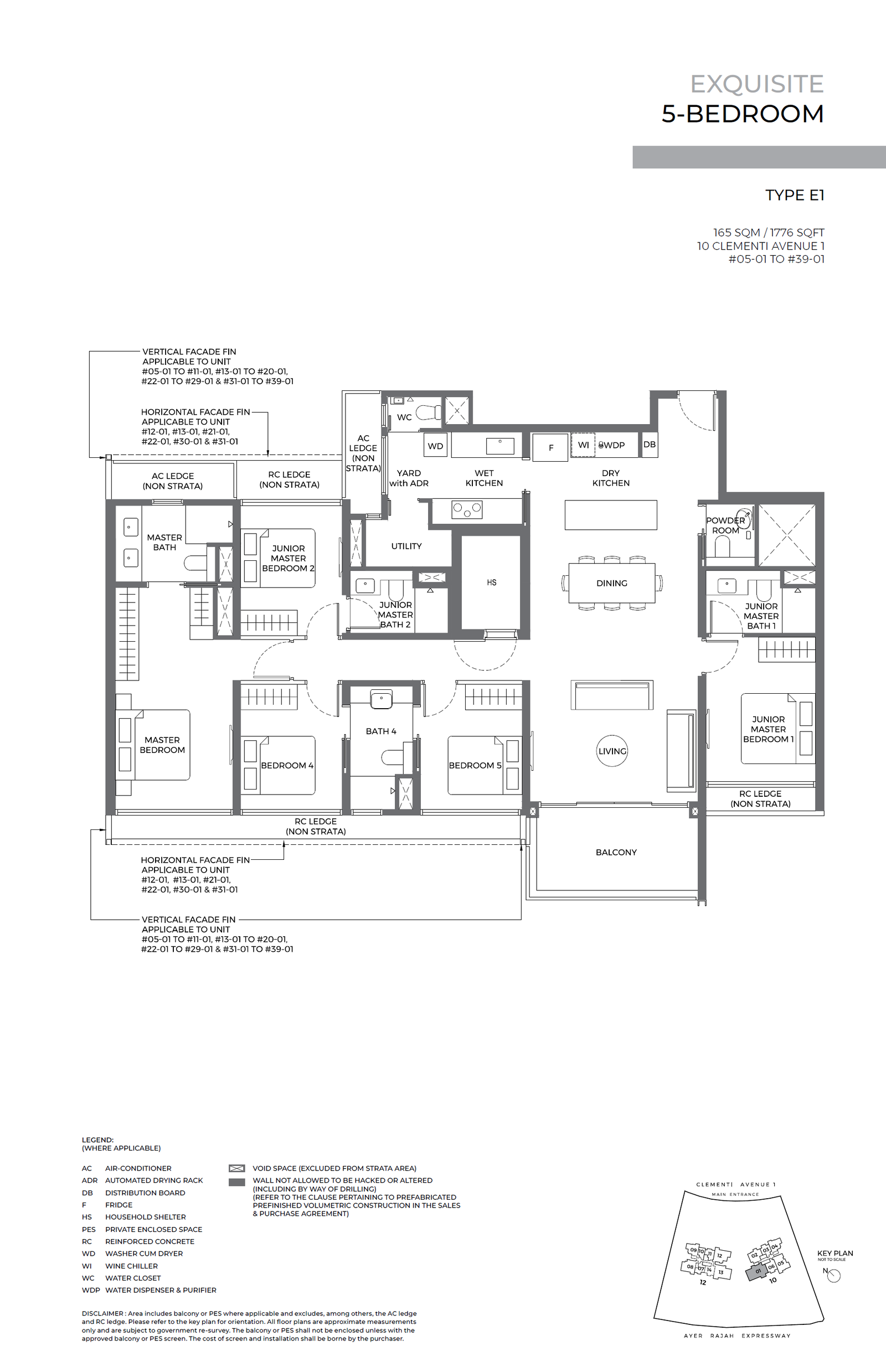 ELTA floor plan E1 — 5 BEDROOM