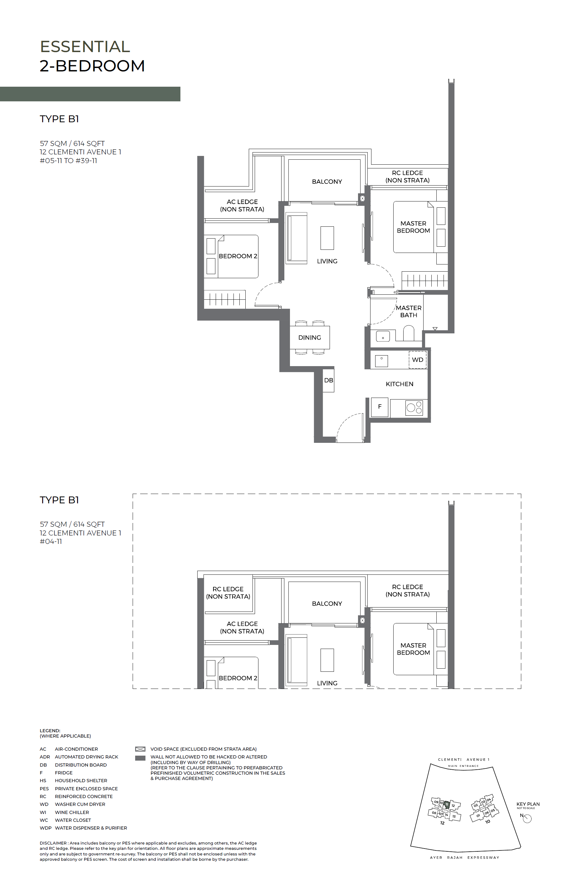 ELTA floor plan B1 — 2 BEDROOM