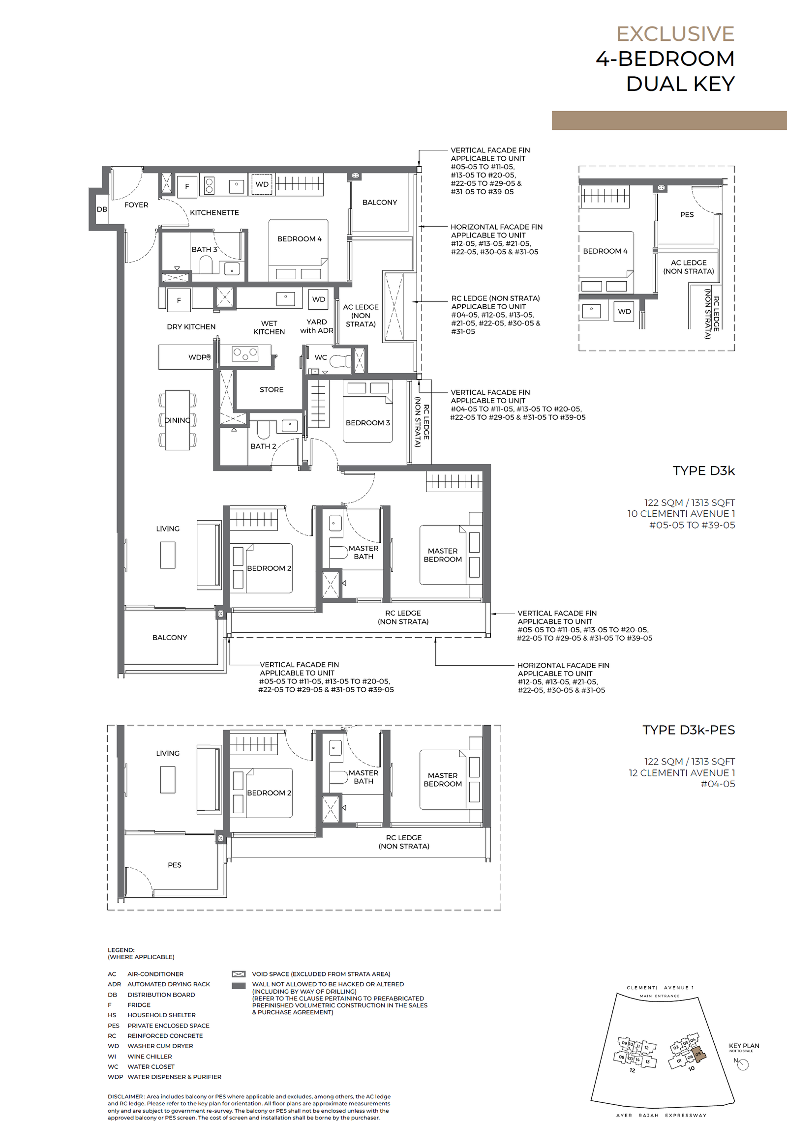 ELTA floor plan D3k-PES — 4 BEDROOM DUAL KEY
