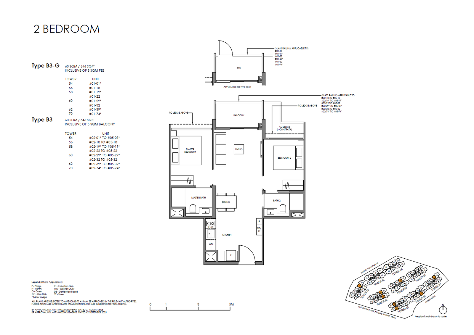 Faber Residence floor plan B3-G — 2 Bedroom