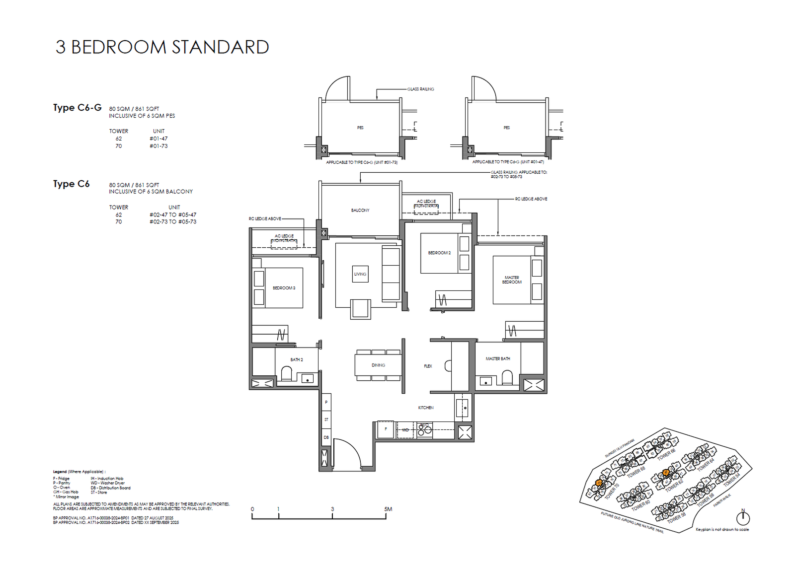 Faber Residence 3 Bedroom (Standard) C6 floor plan