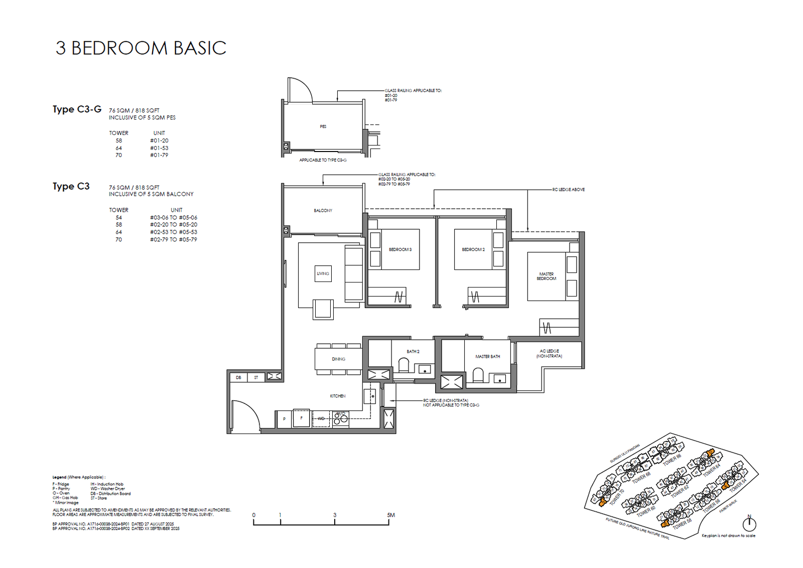 Faber Residence 3 Bedroom (Basic) C3 floor plan
