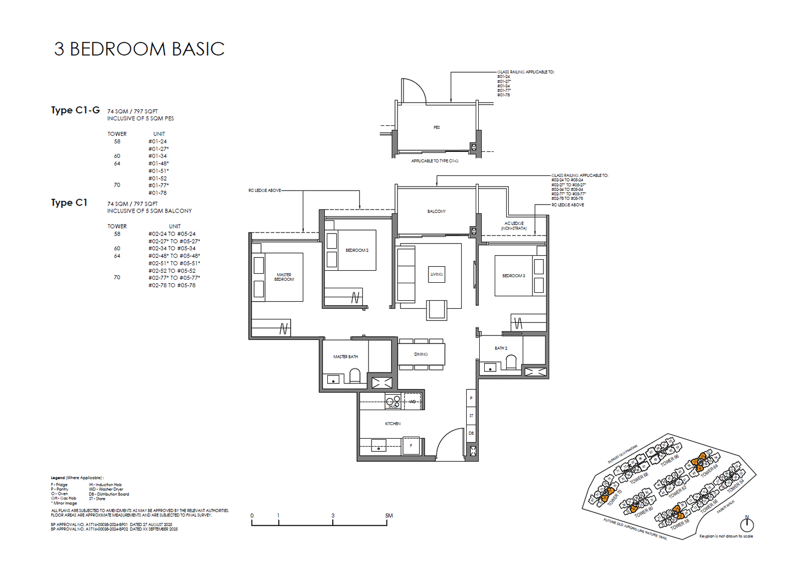Faber Residence 3 Bedroom (Basic) C1 floor plan